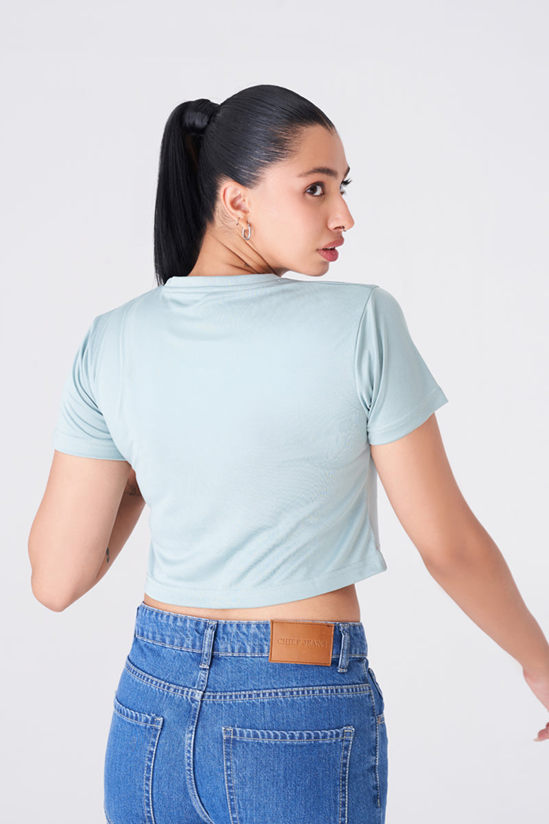 Light Green Oversized Baggy T-Shirt with Bold Graphic
