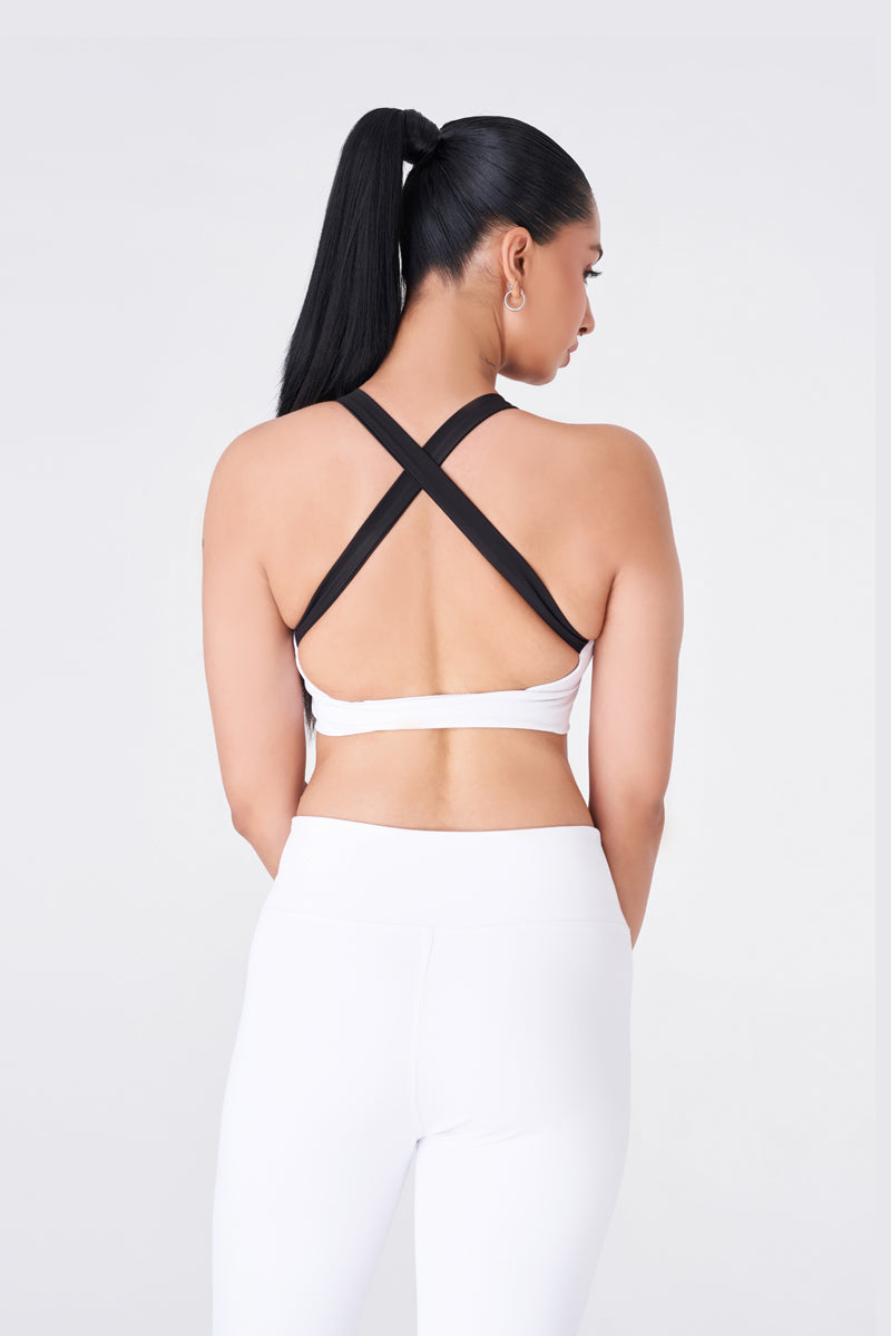 Sleek White Sports Bra