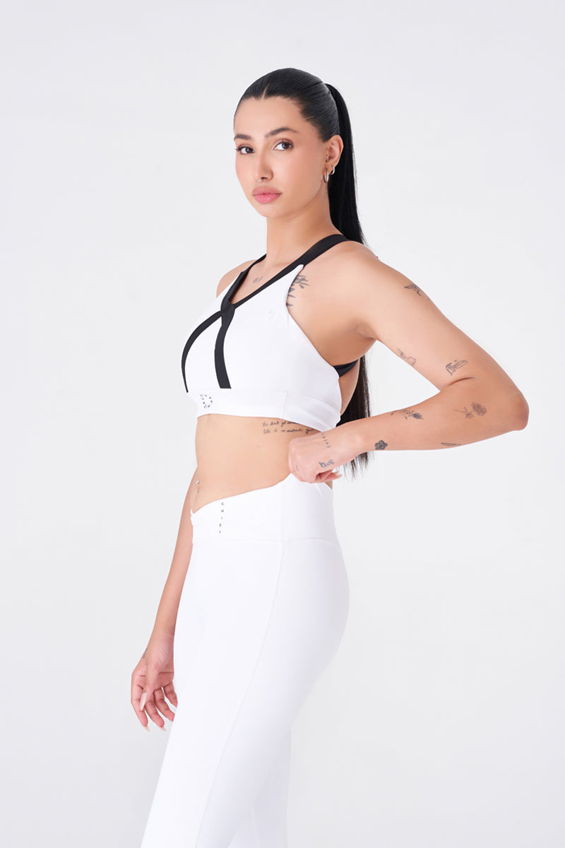 Sleek White Sports Bra
