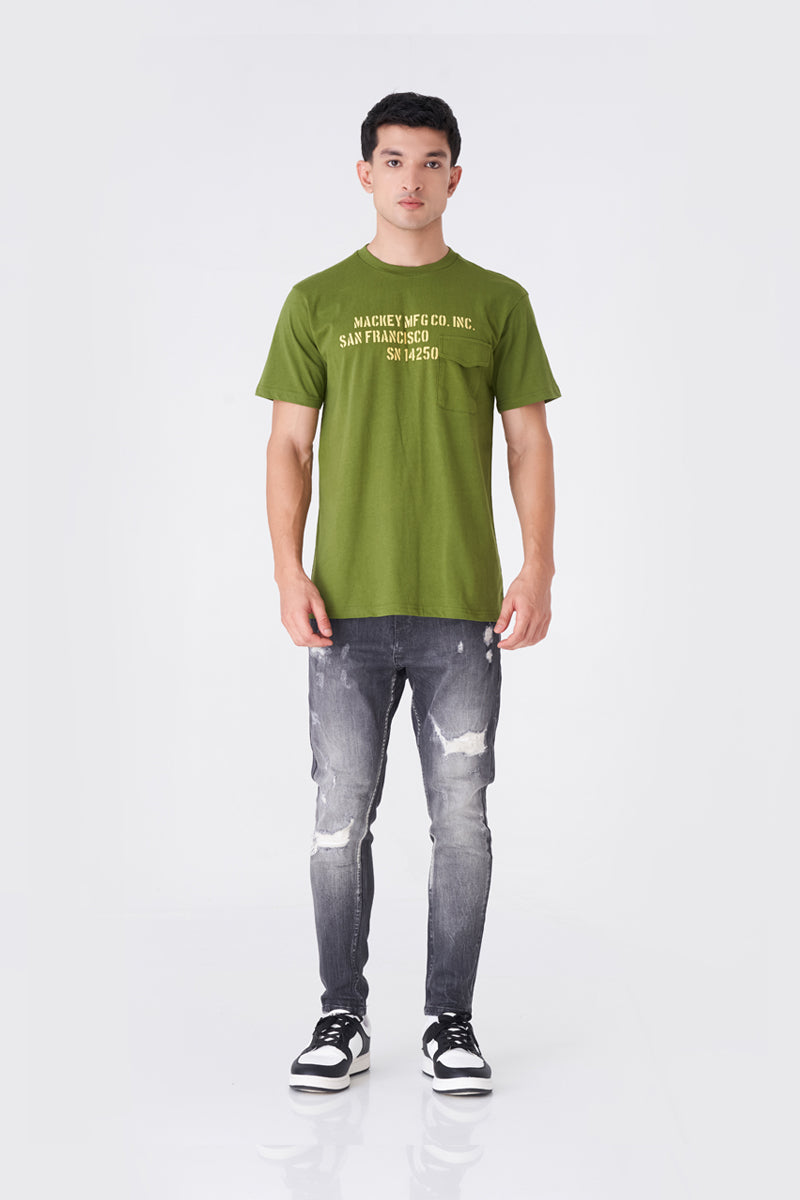 Men's Olive Green Oversized Tee for Everyday Wear