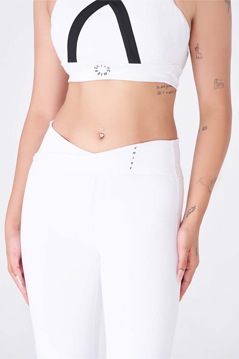 Sleek White Sports Legging