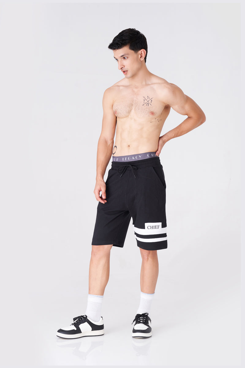Bold Black Men's Gym Shorts for Active Days