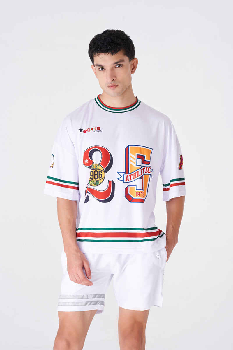 Men's White Oversized Graphic T-Shirt