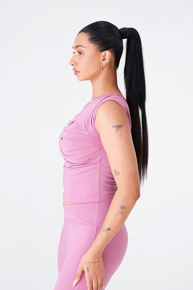 Sleek and Stylish Peach Gym Top for Women
