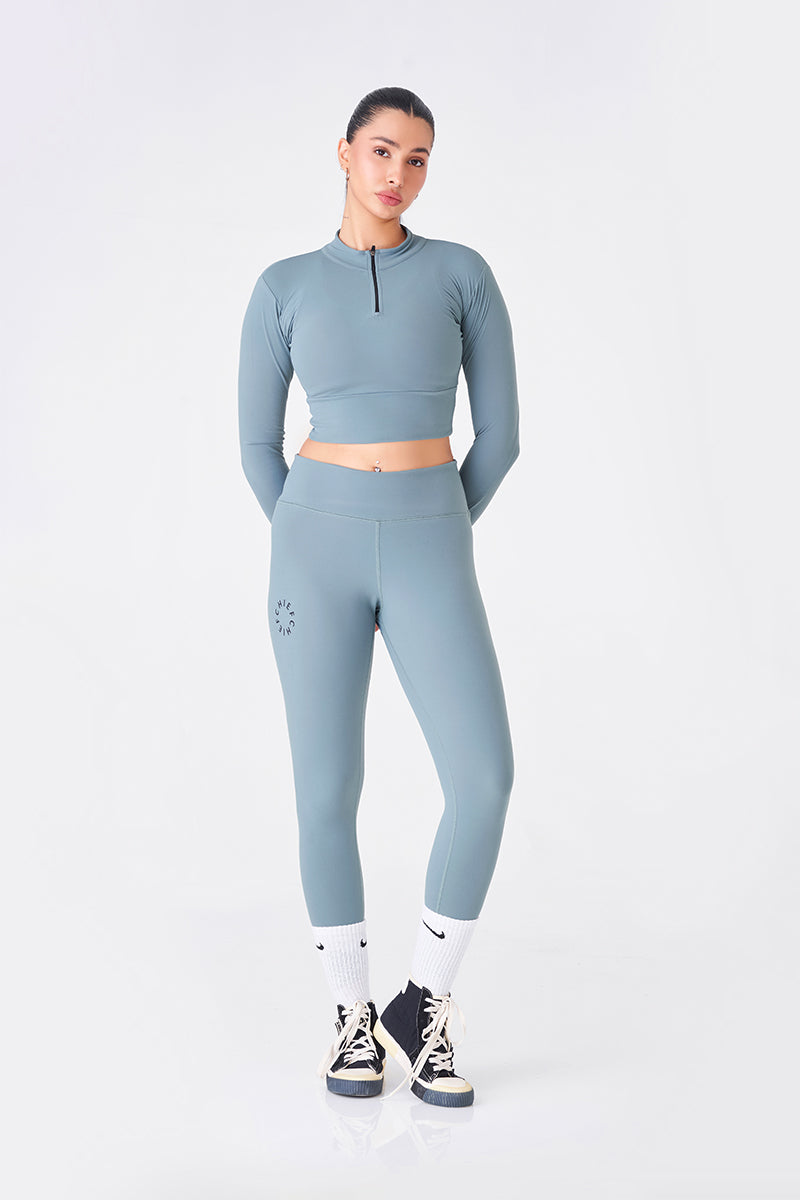 Sporty and Stylish Forest Green Zipper Top