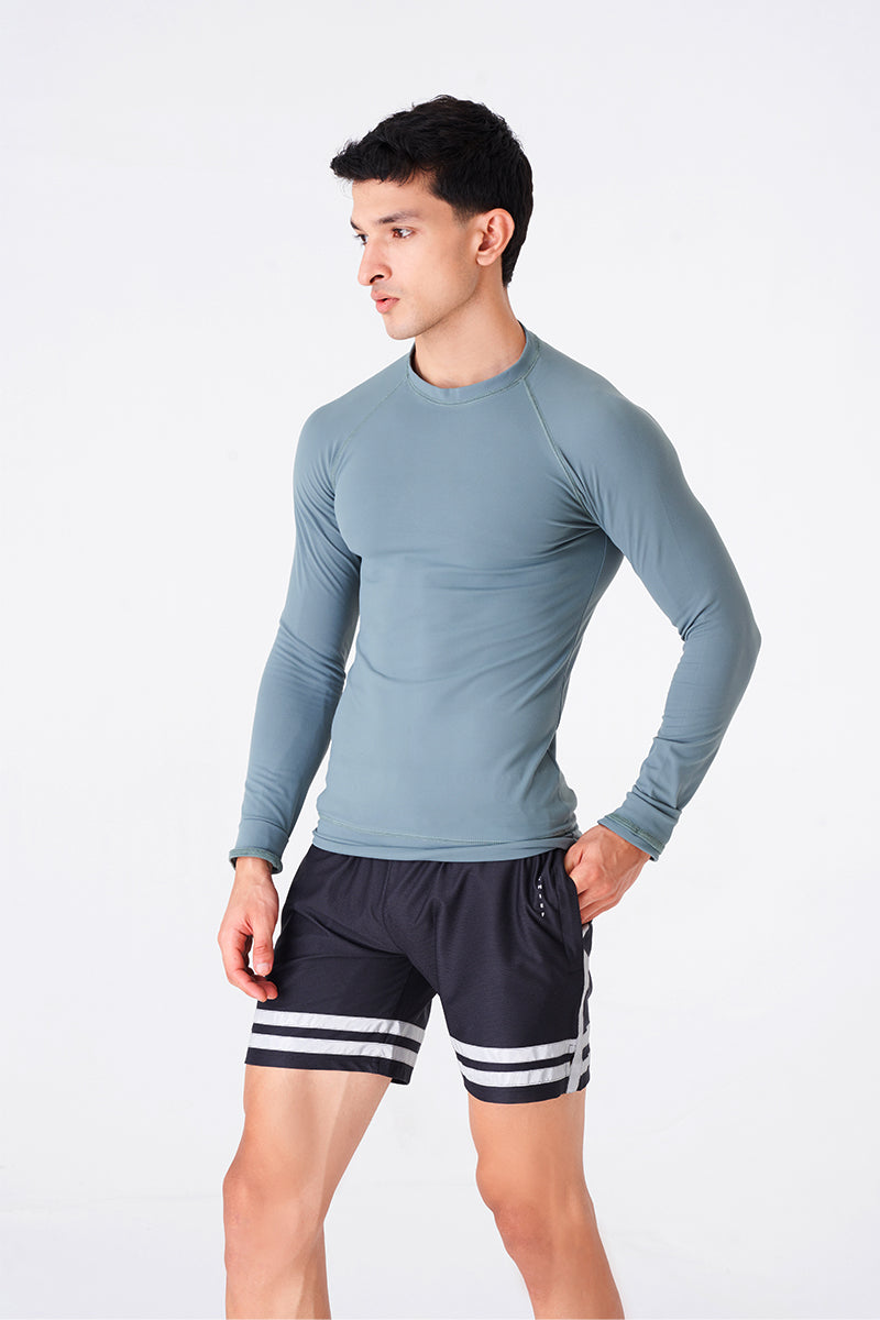 Men's Olive Green Full Sleeve Compression Shirt