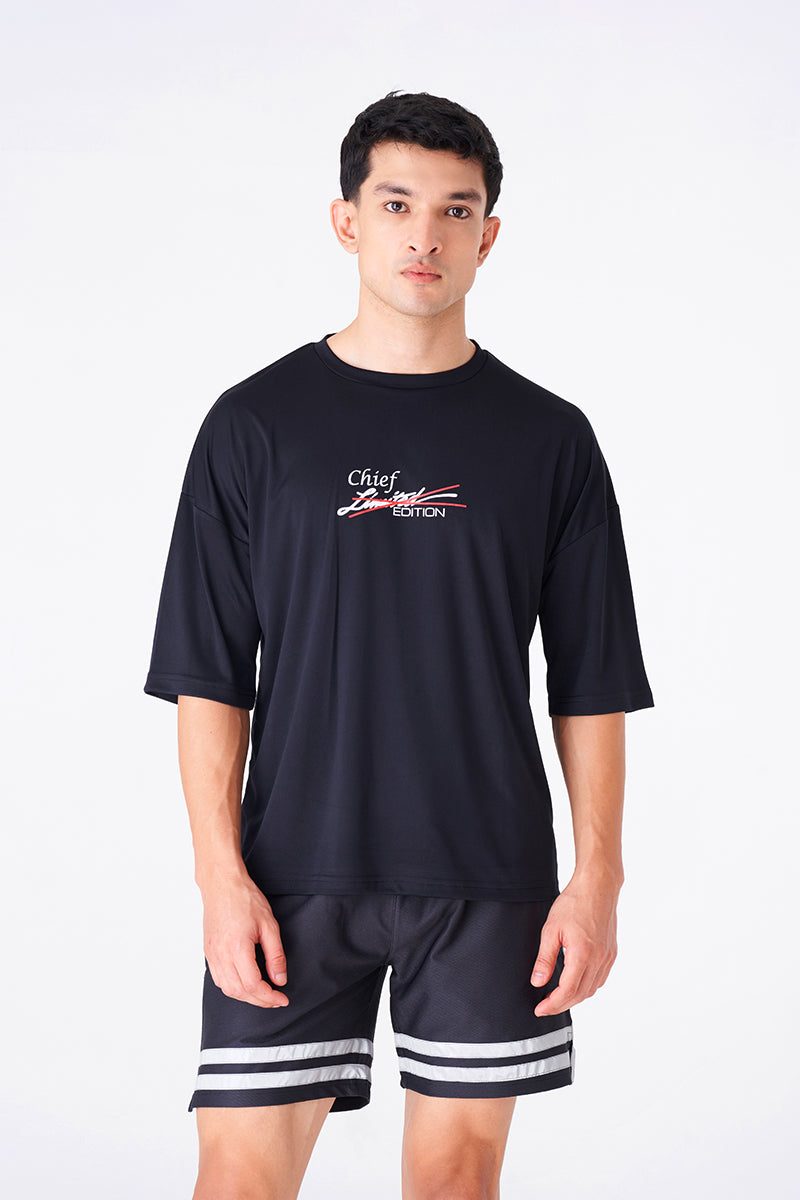 Men's Black Gym T-Shirt for Ultimate Comfort and Flexibility