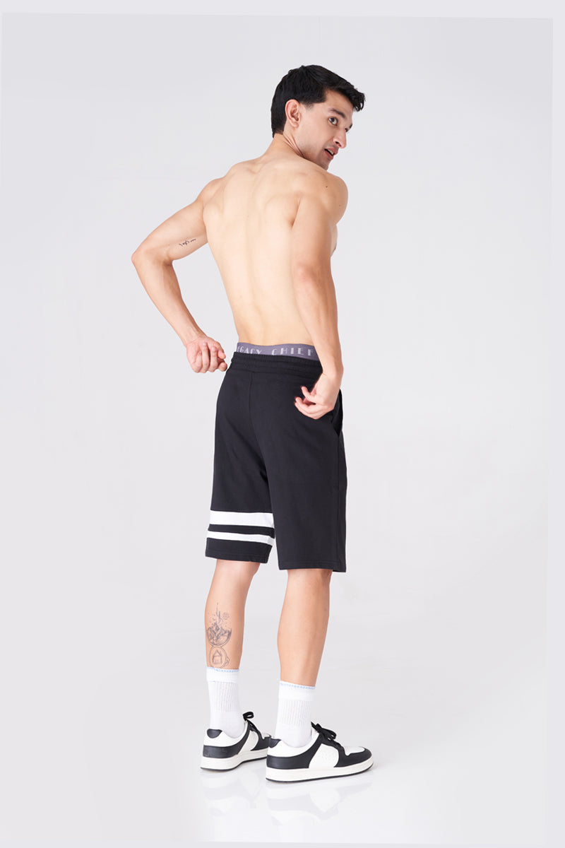 Bold Black Men's Gym Shorts for Active Days