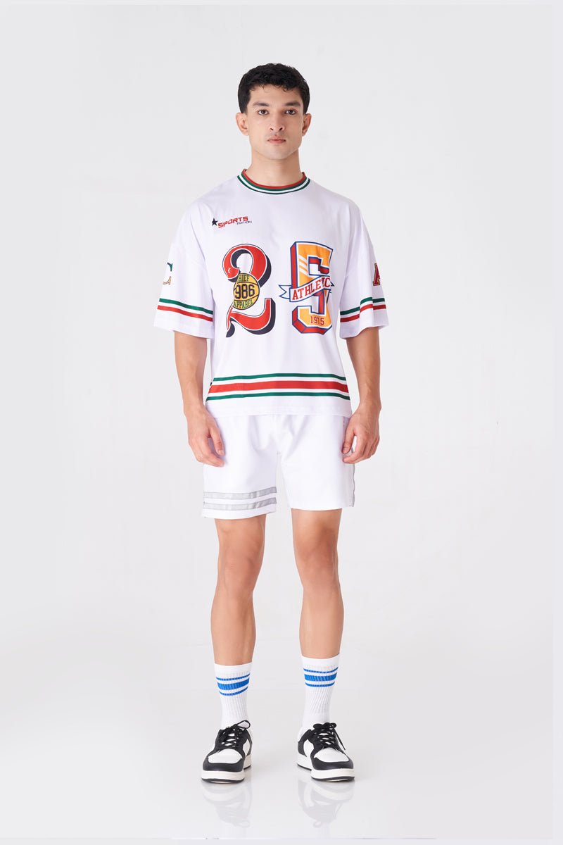 Men's White Oversized Graphic T-Shirt