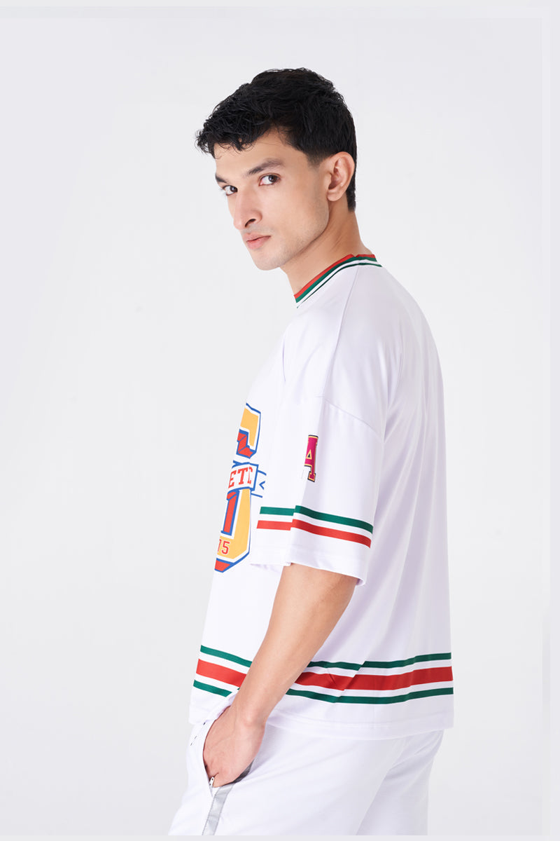 Men's White Oversized Graphic T-Shirt