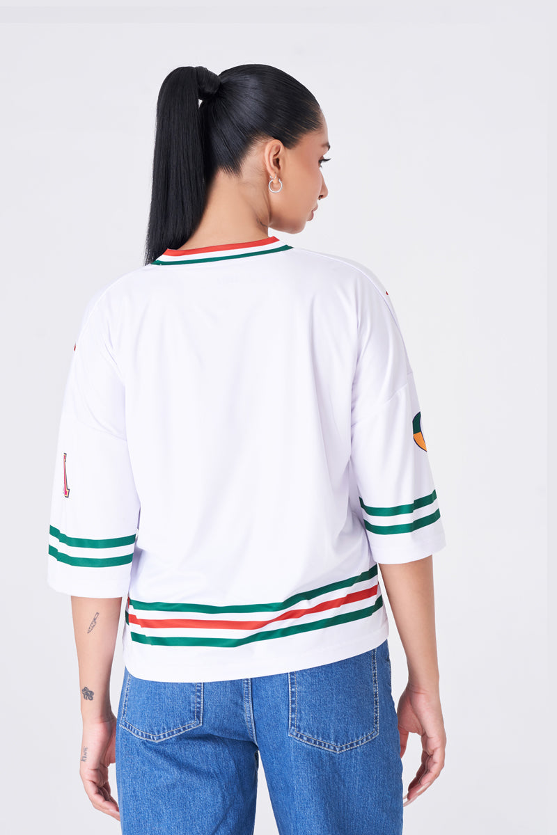 White Oversized Baggy T-Shirt with Bold Graphic