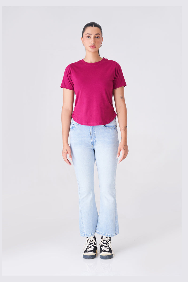 Comfortable and Versatile Plum Red T-Shirt