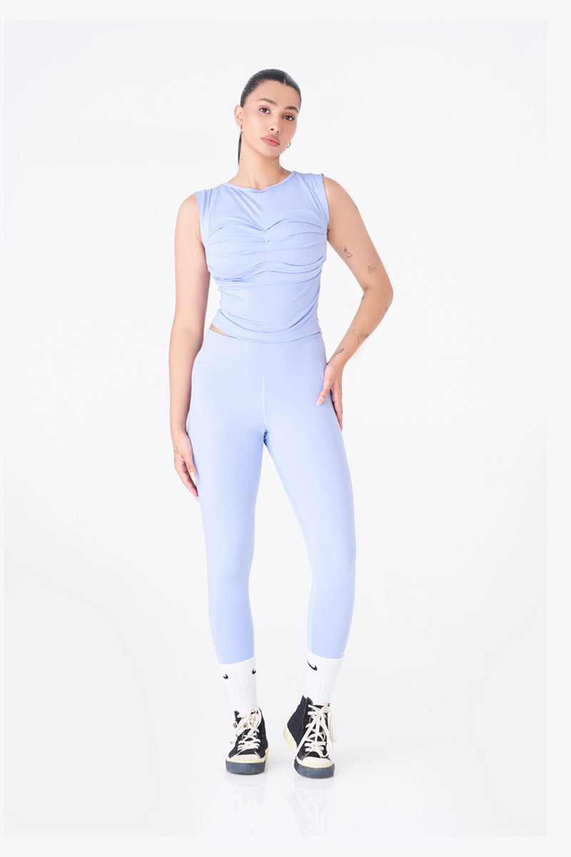 Sleek and Stylish Sky Blue Gym Top for Women
