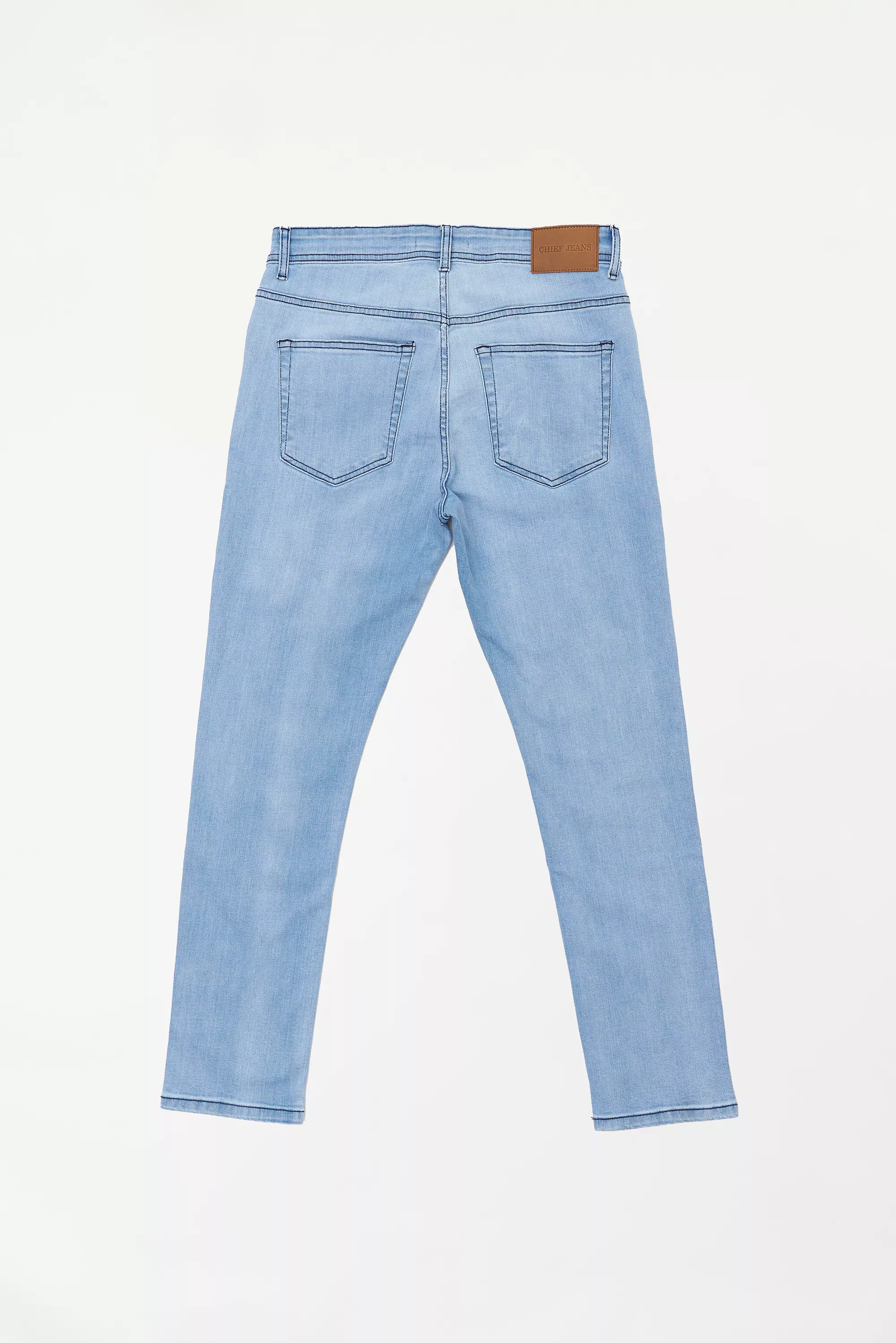Men's Faded Tapered Fit Sky Blue Jeans