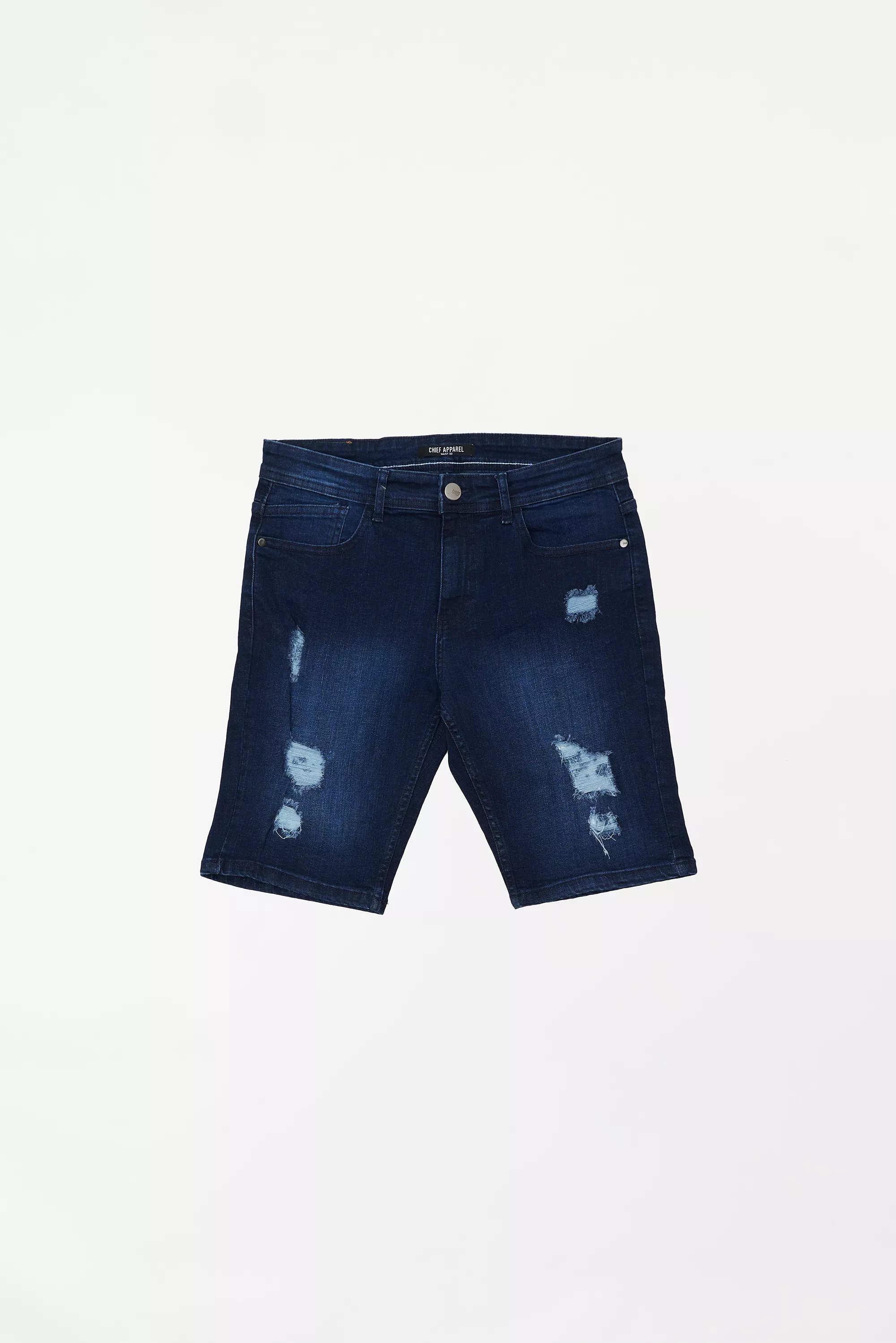 Men's Ripped Denim Shorts Blue