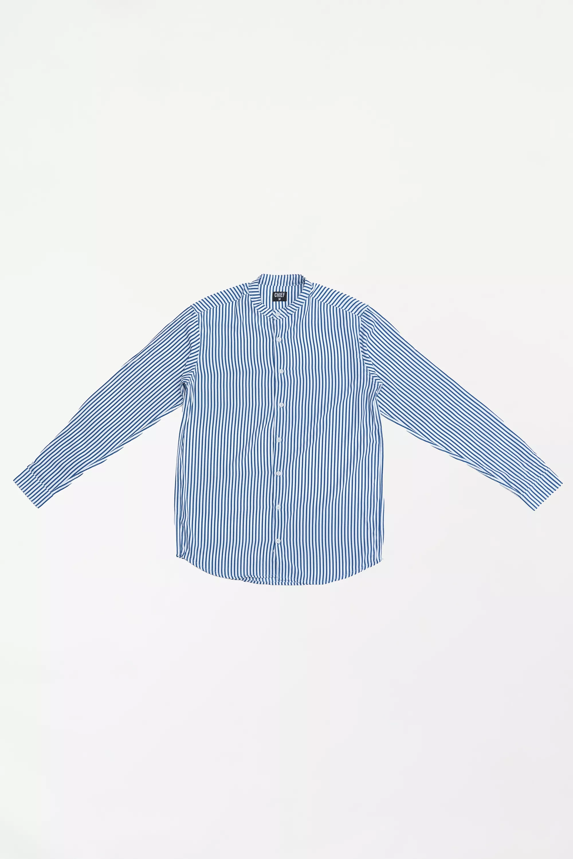 Men's Striped Button-Up Shirt Blue