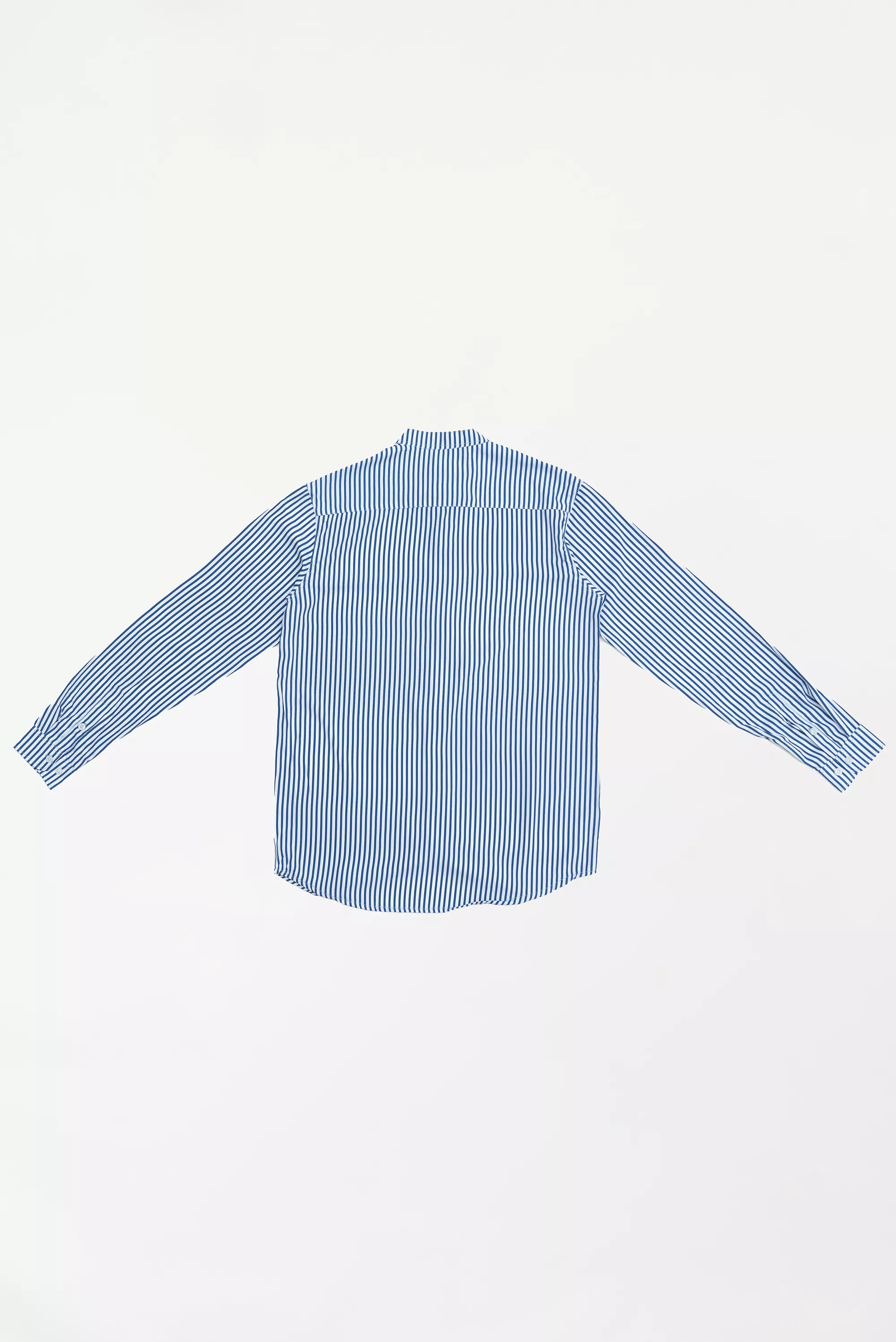 Men's Striped Button-Up Shirt Blue