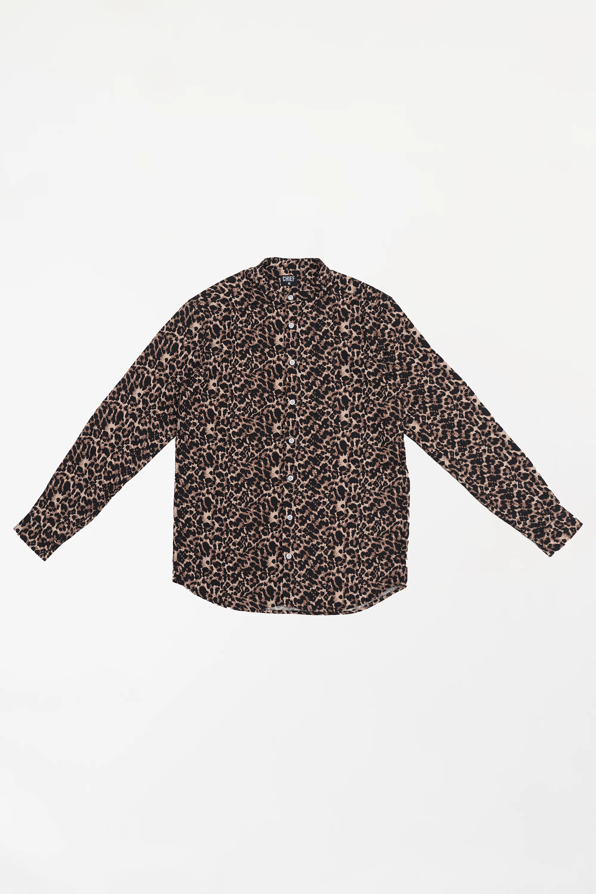 Men's Leopard Print Button-Up Shirt