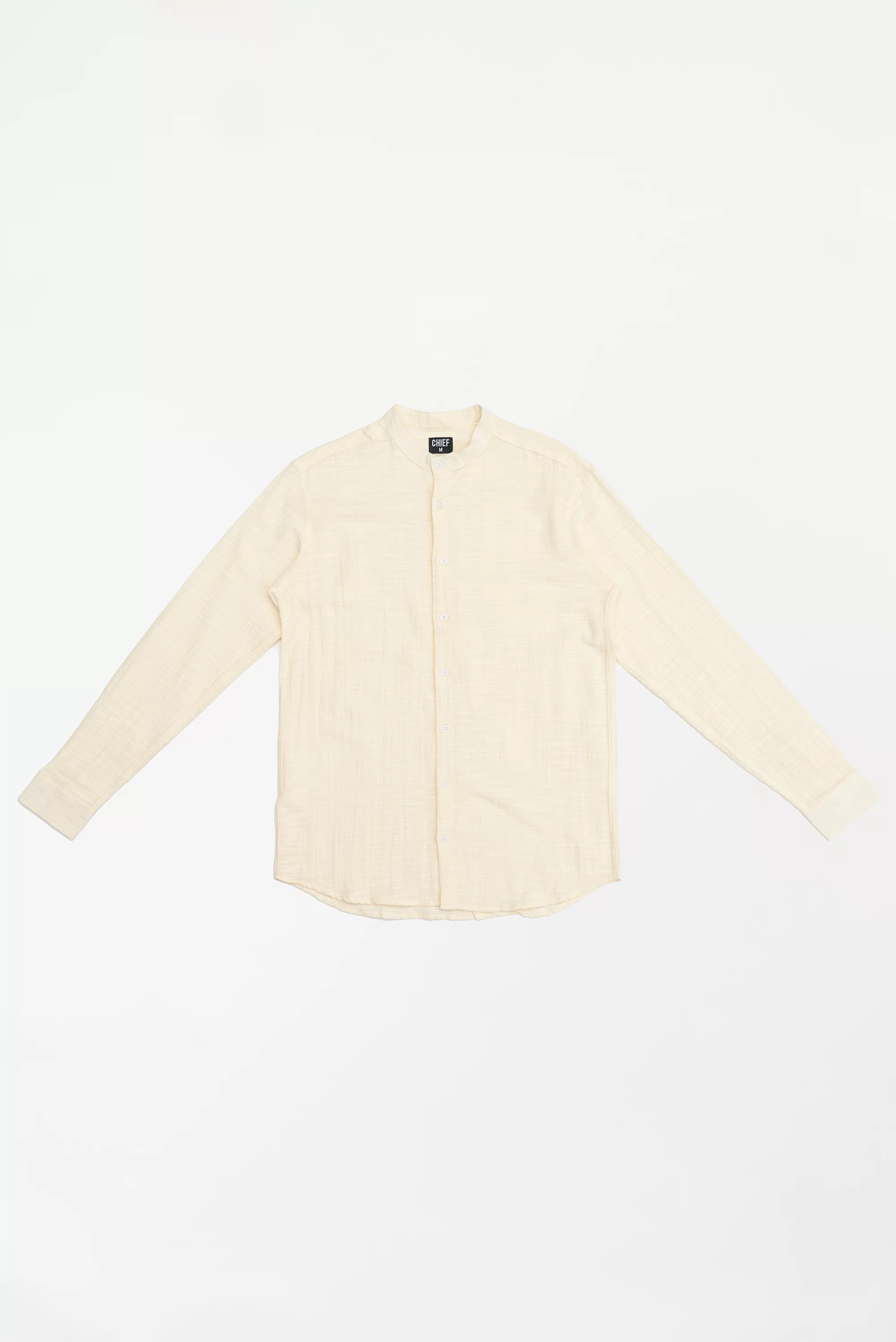 Men's Textured Button-Up Shirt Cream
