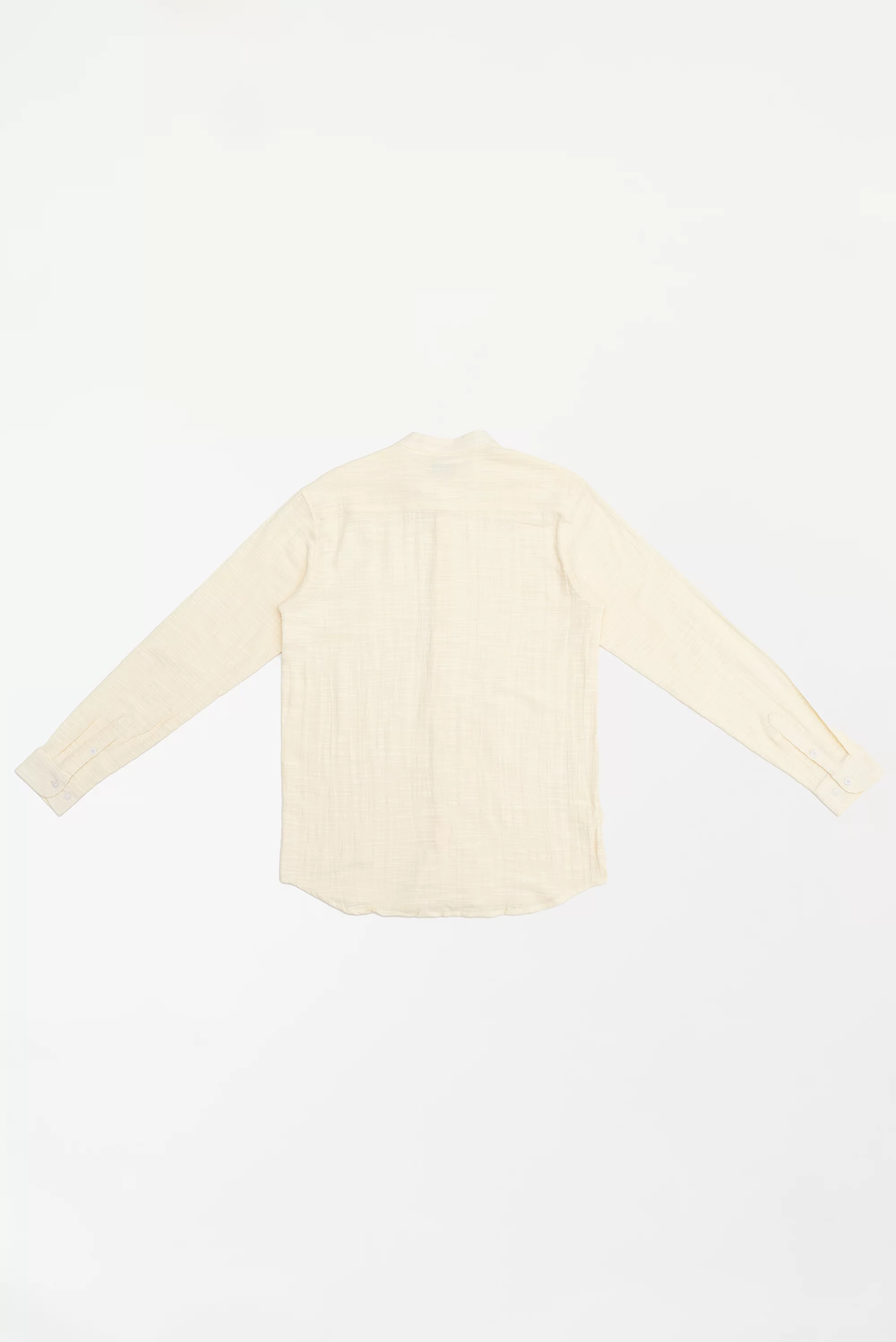 Men's Textured Button-Up Shirt Cream