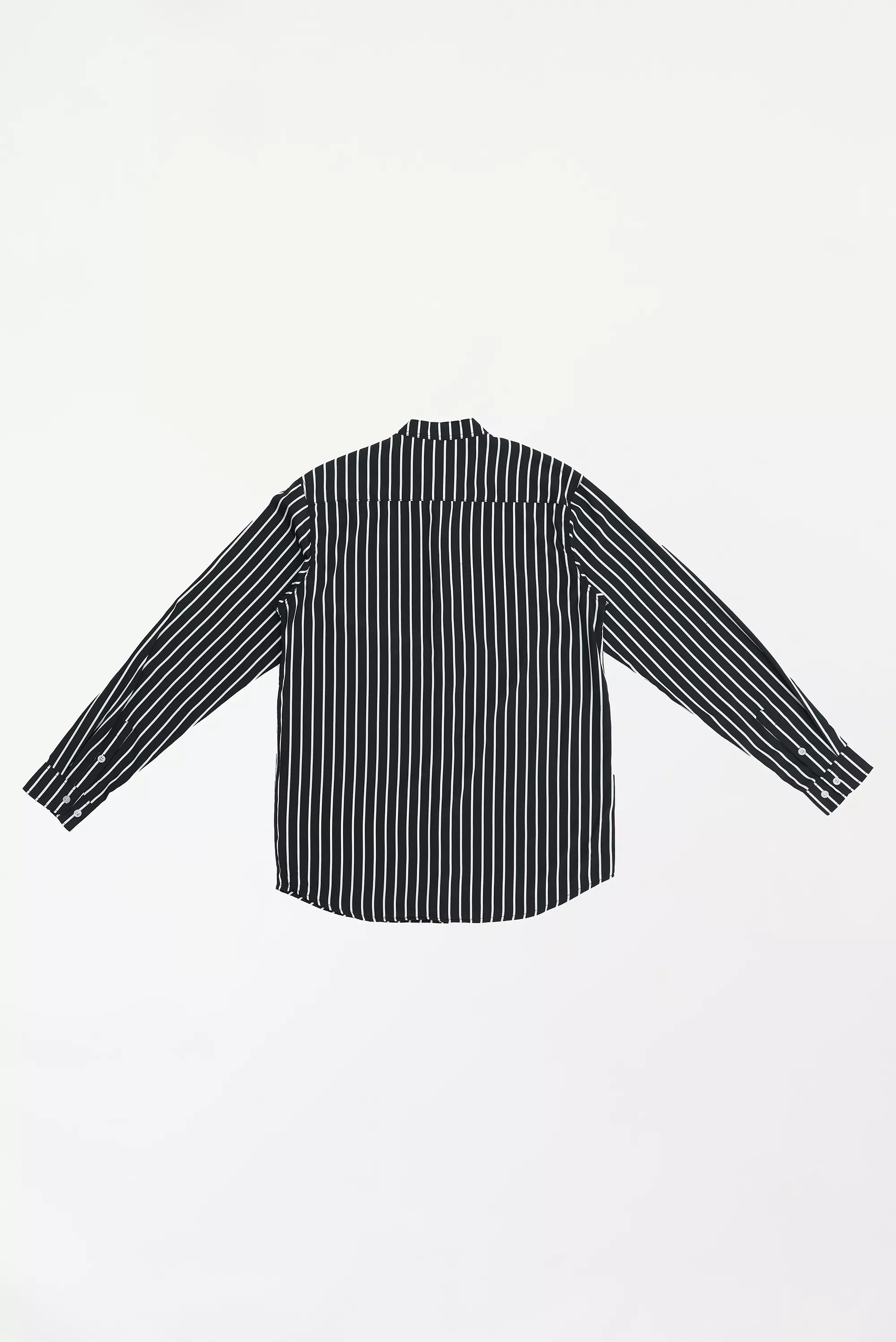 Men's Black Striped Button-Up Shirt