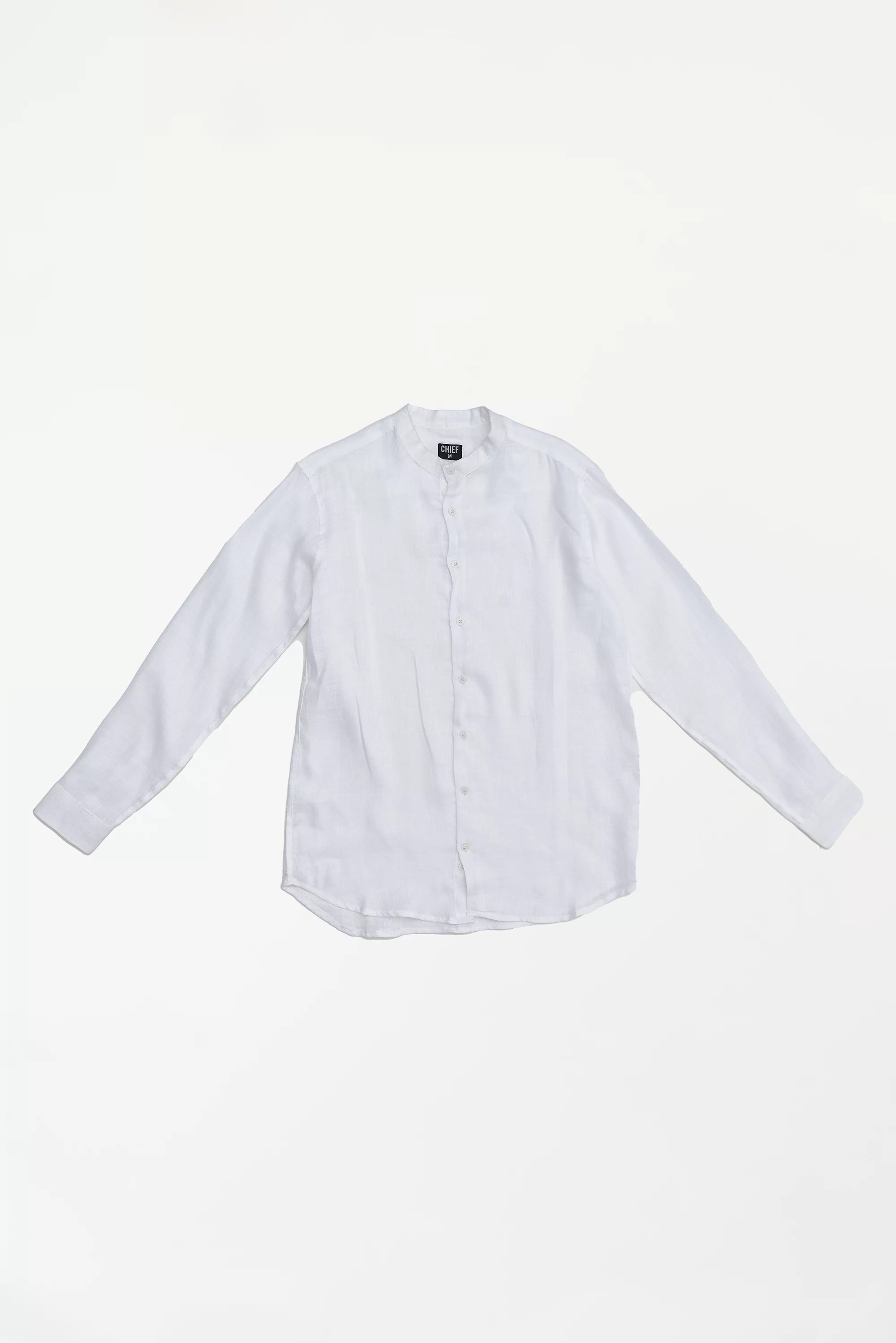 Men's Textured Button-Up Shirt White