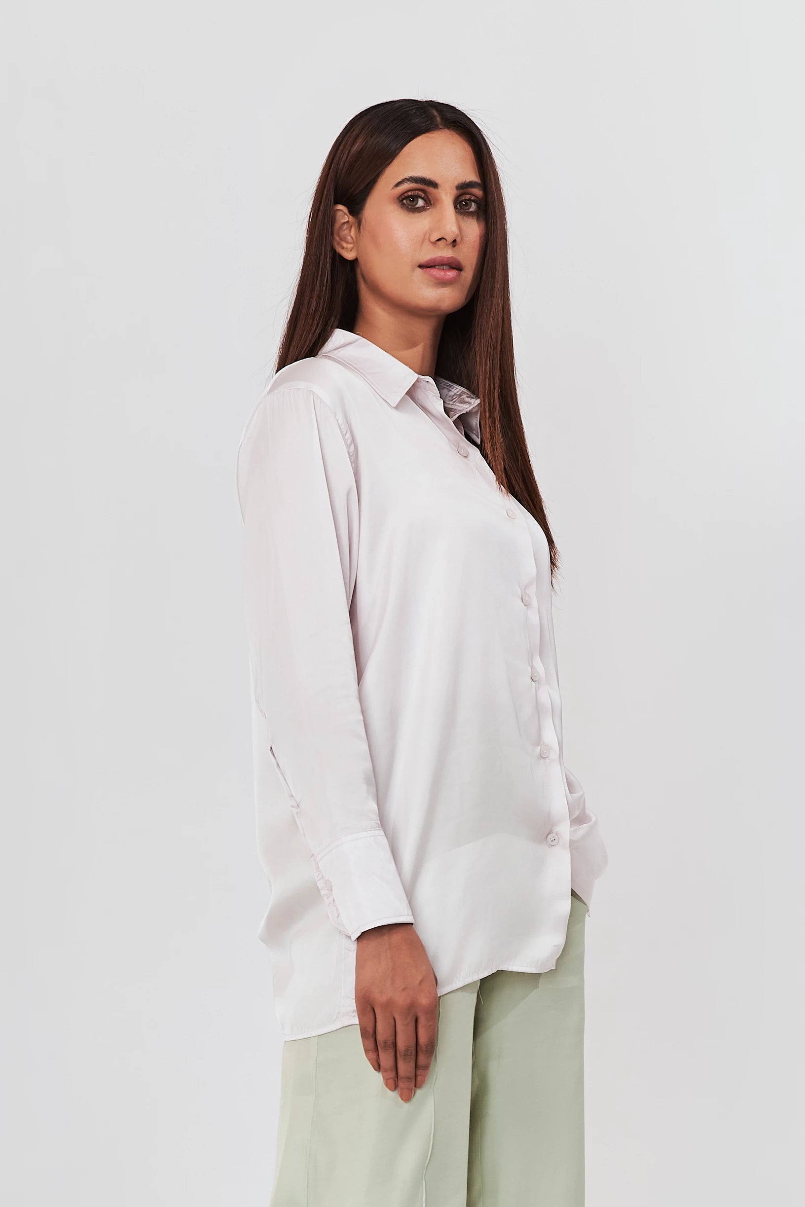 Women's Casual Silk Shirt pink