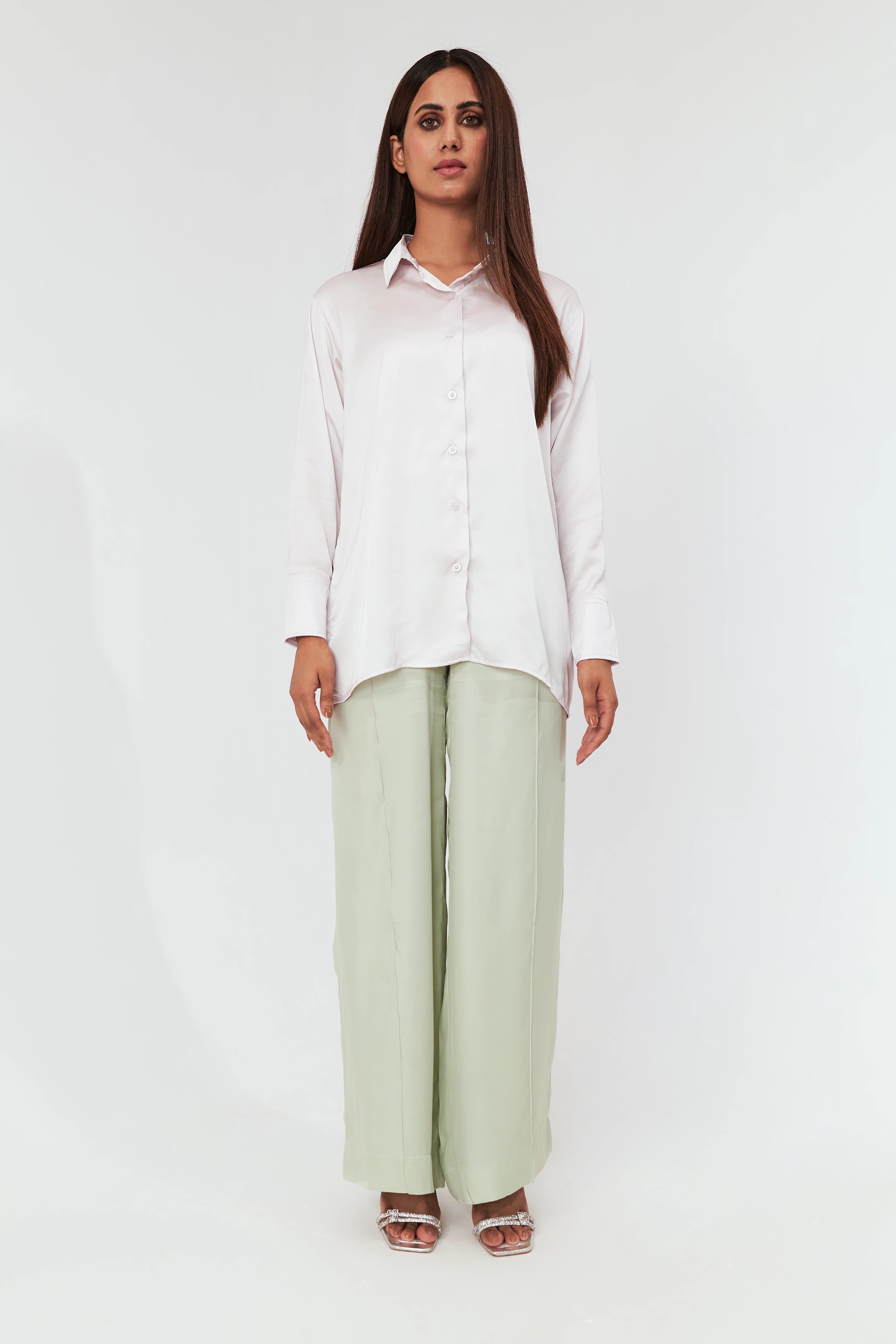Women's Casual Silk Shirt pink