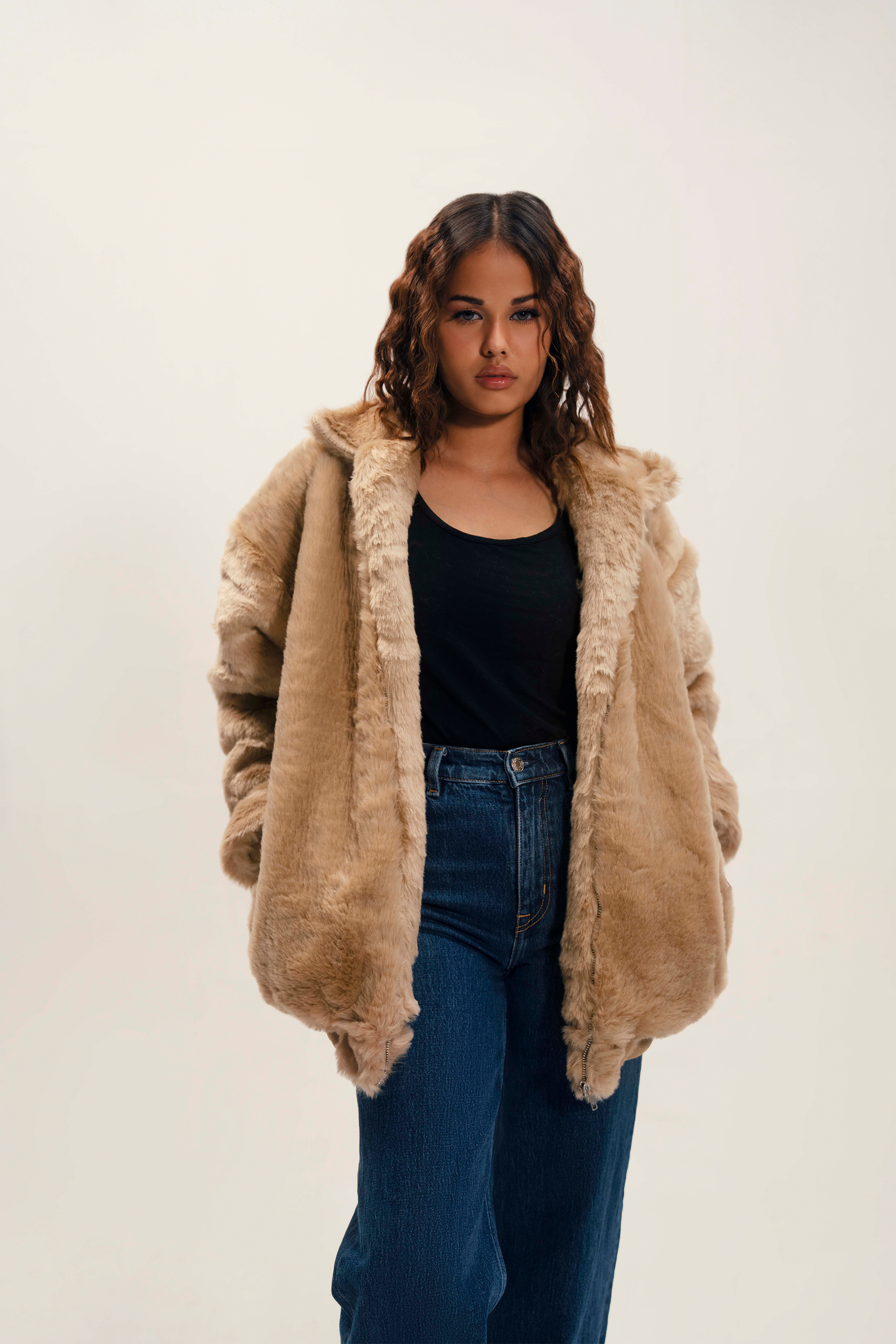 Unisex Oversized Fur Hoodie