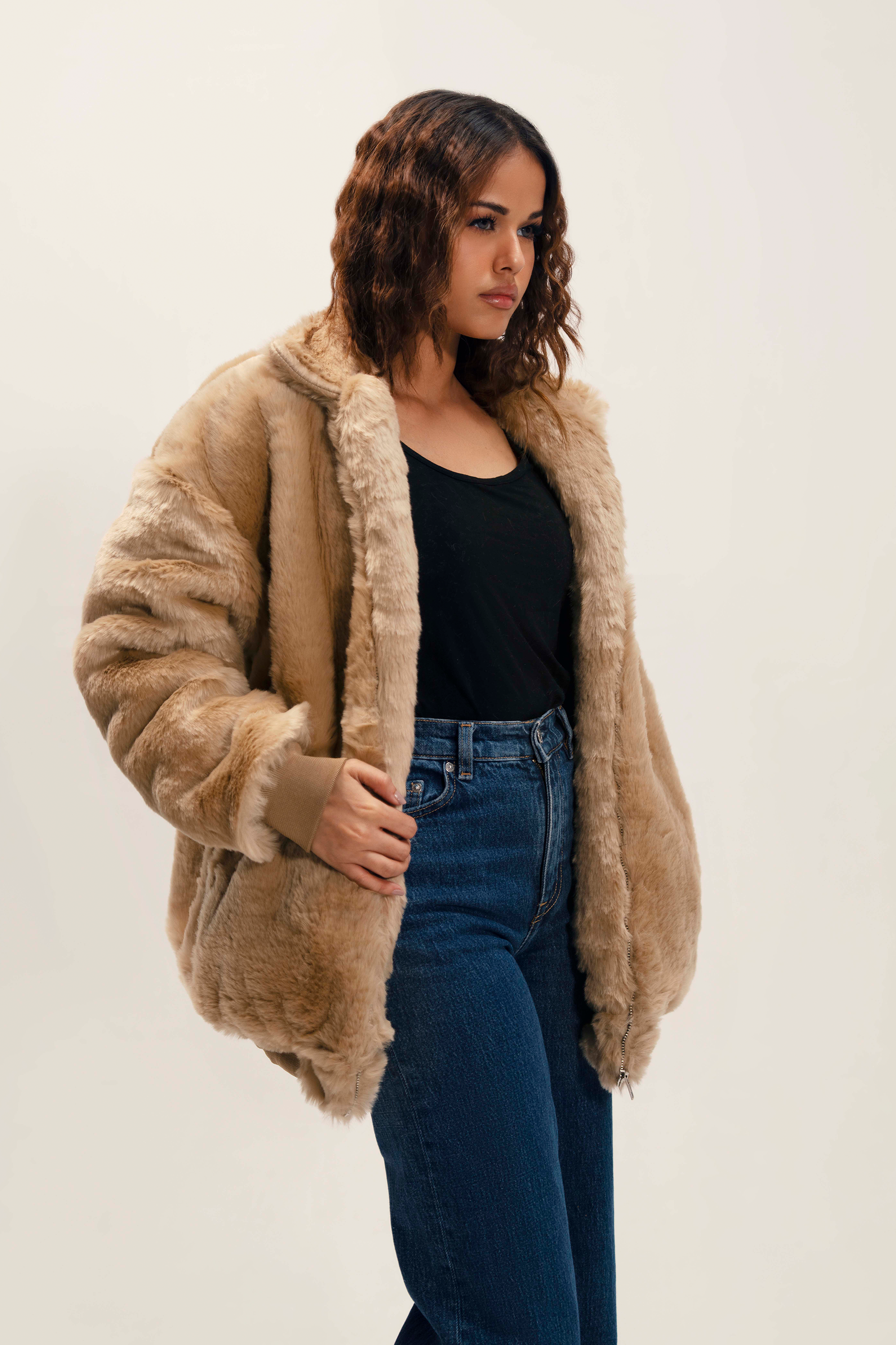 Unisex Oversized Fur Hoodie