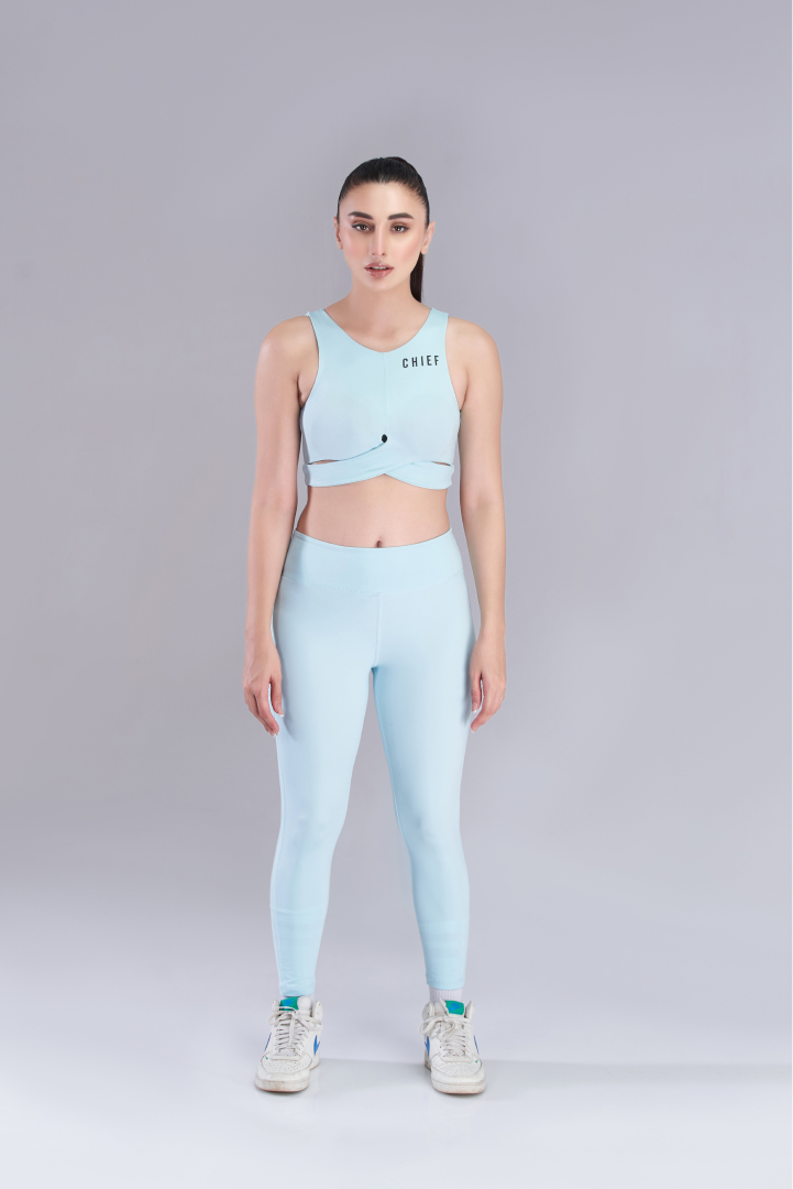 Sky Twist Sports Bra & High Waisted Leggings