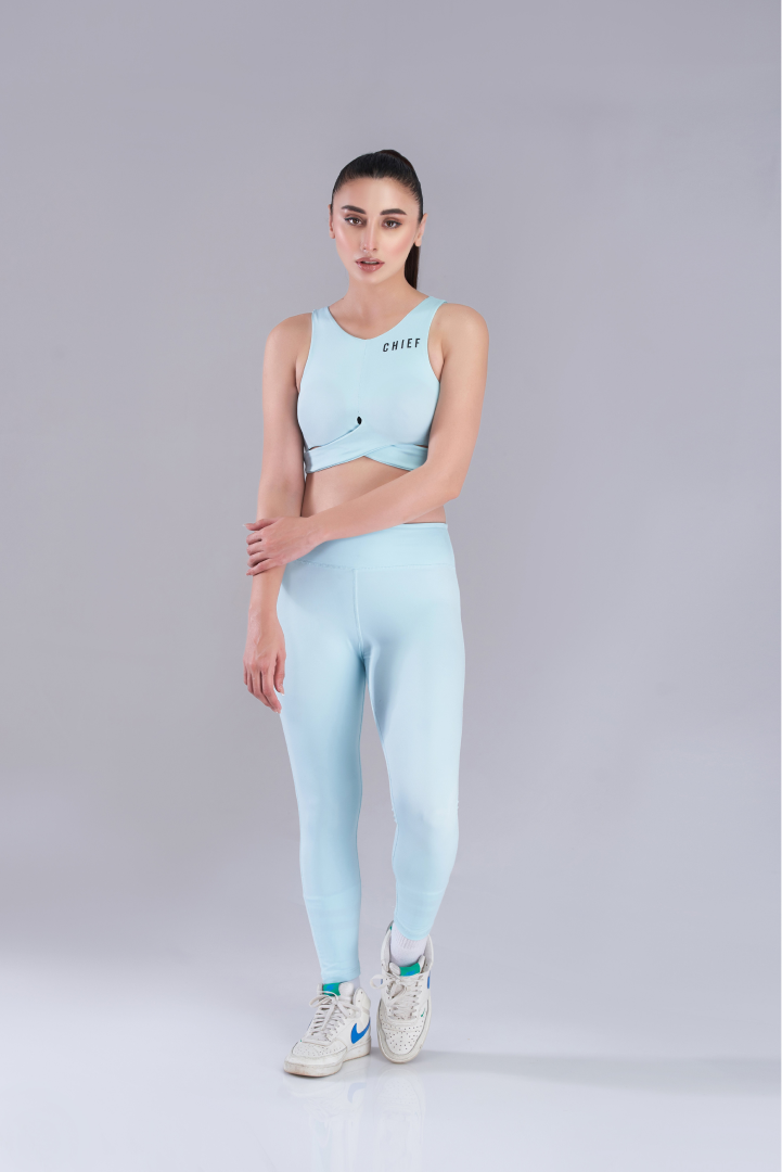 Sky Twist Sports Bra & High Waisted Leggings