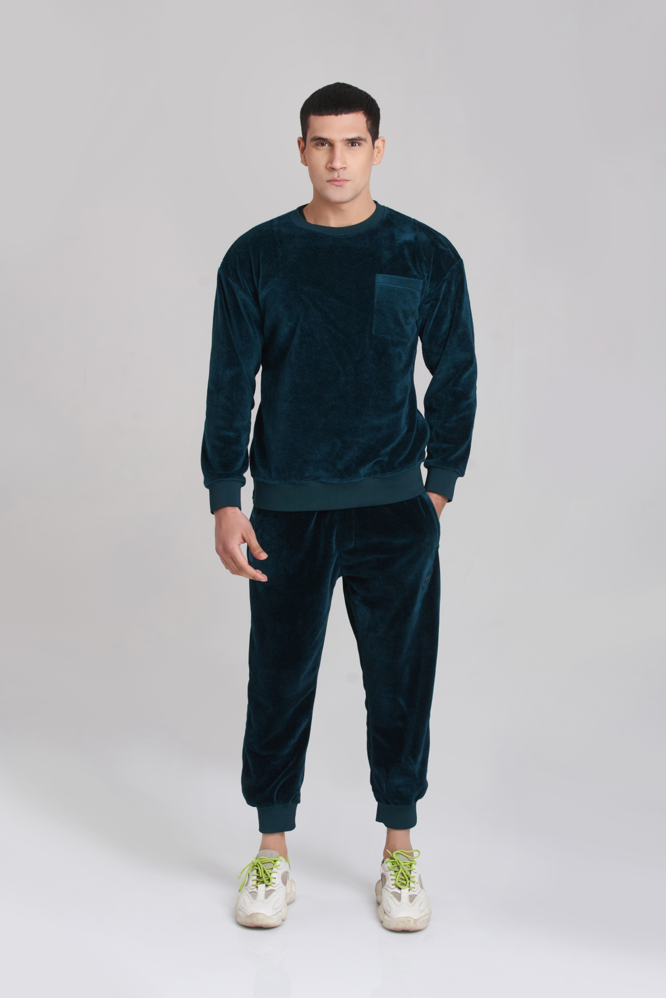 Velour Velvet TrackSuit Men - Poseidon Color