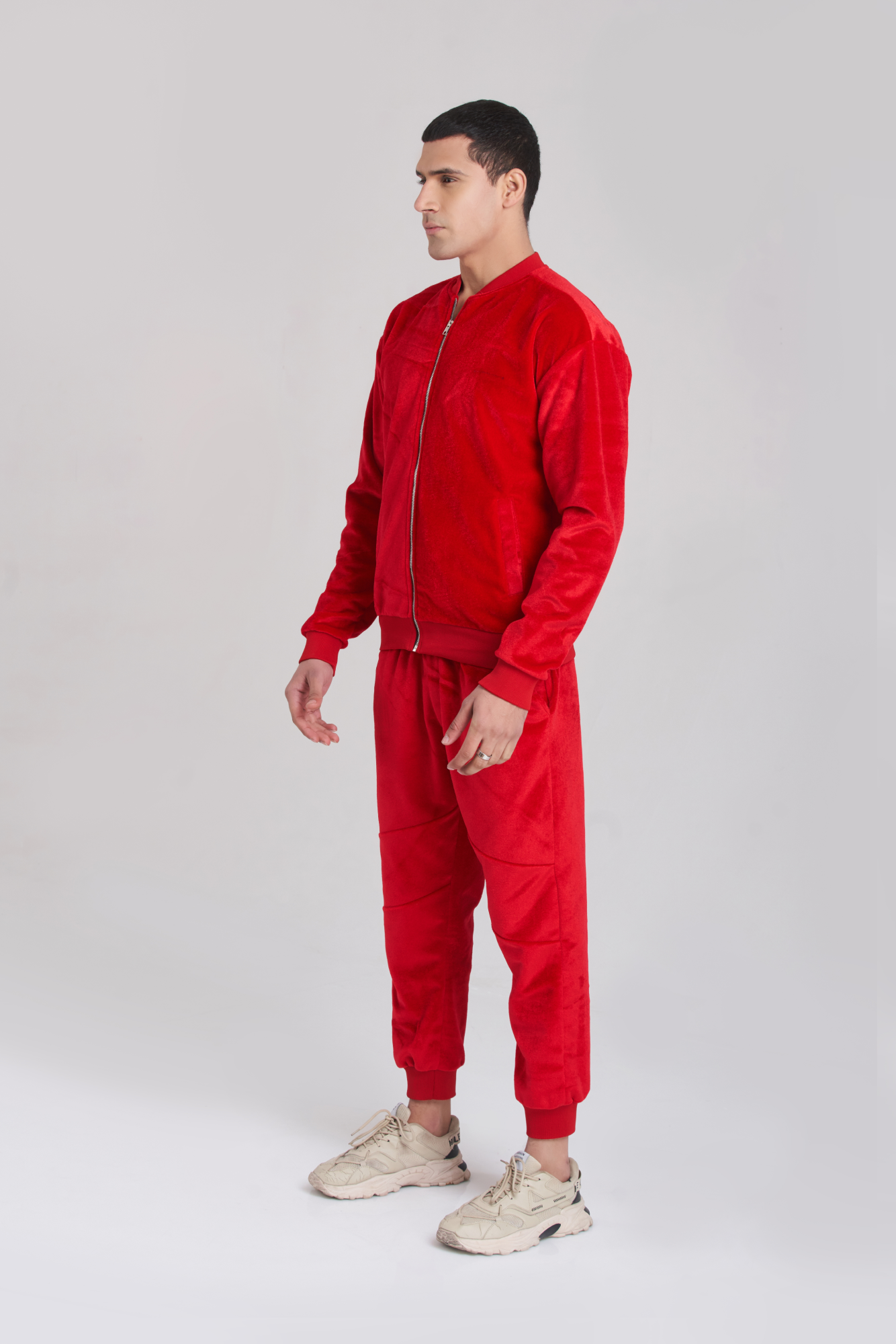 Retro Red Velvet TrackSuit - Men