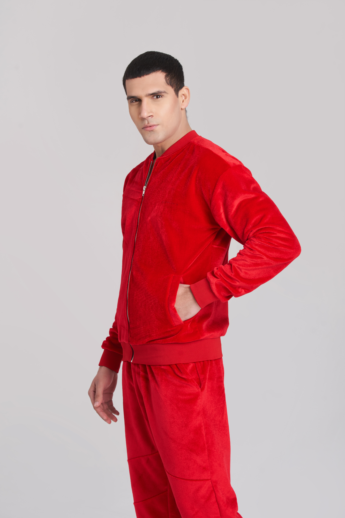 Retro Red Velvet TrackSuit - Men