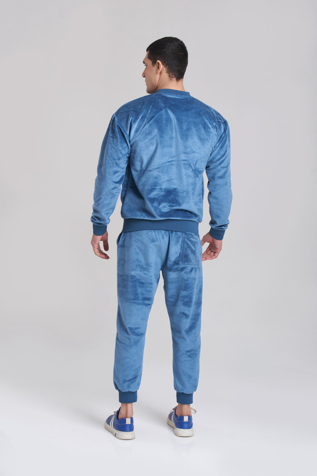 Retro Blue Velvet TrackSuit - Men
