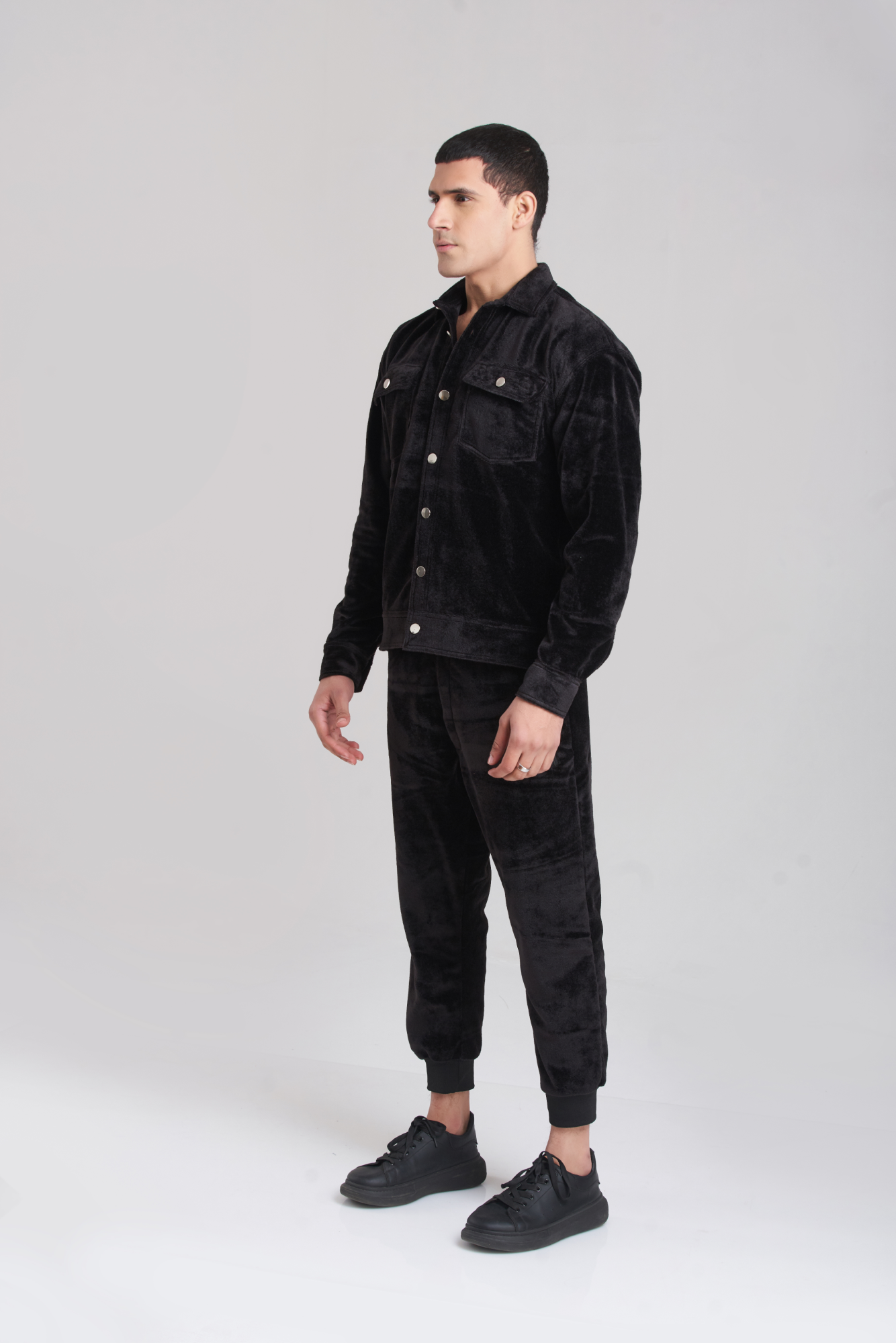 Classic Black Velvet TrackSuit - Men