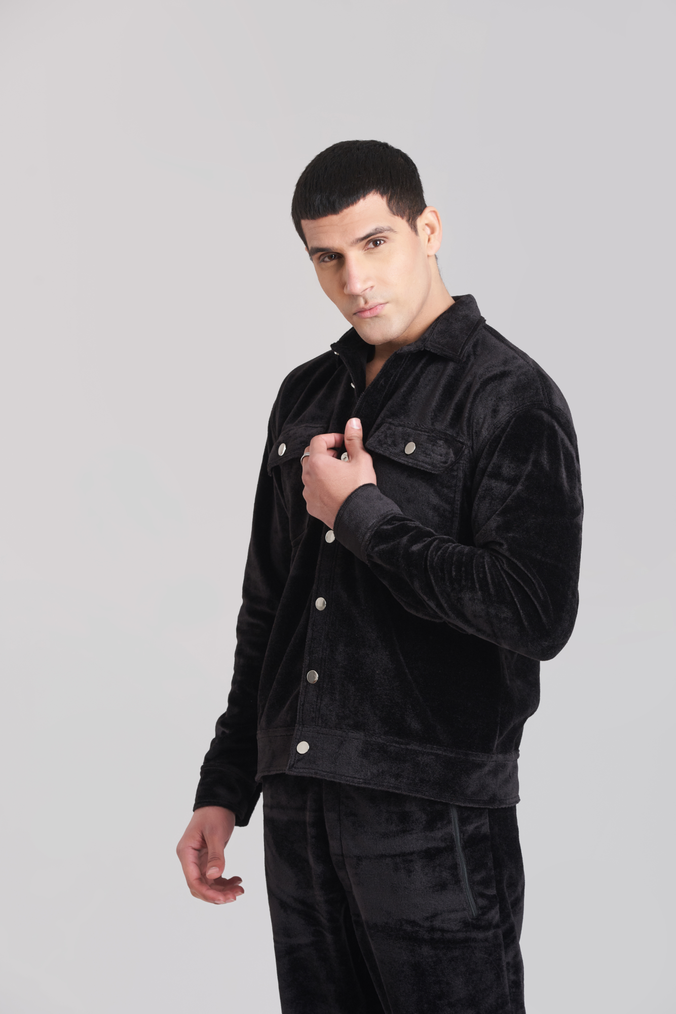 Classic Black Velvet TrackSuit - Men