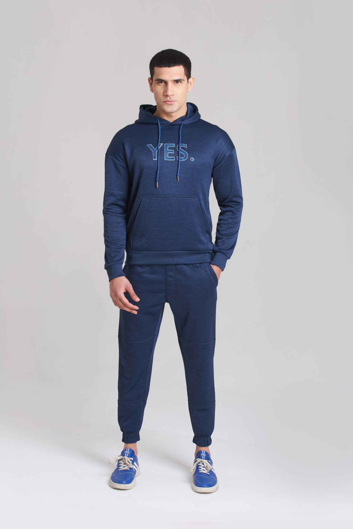 Braves-Vibes Navy Blue Hoody Tracksuit - Men