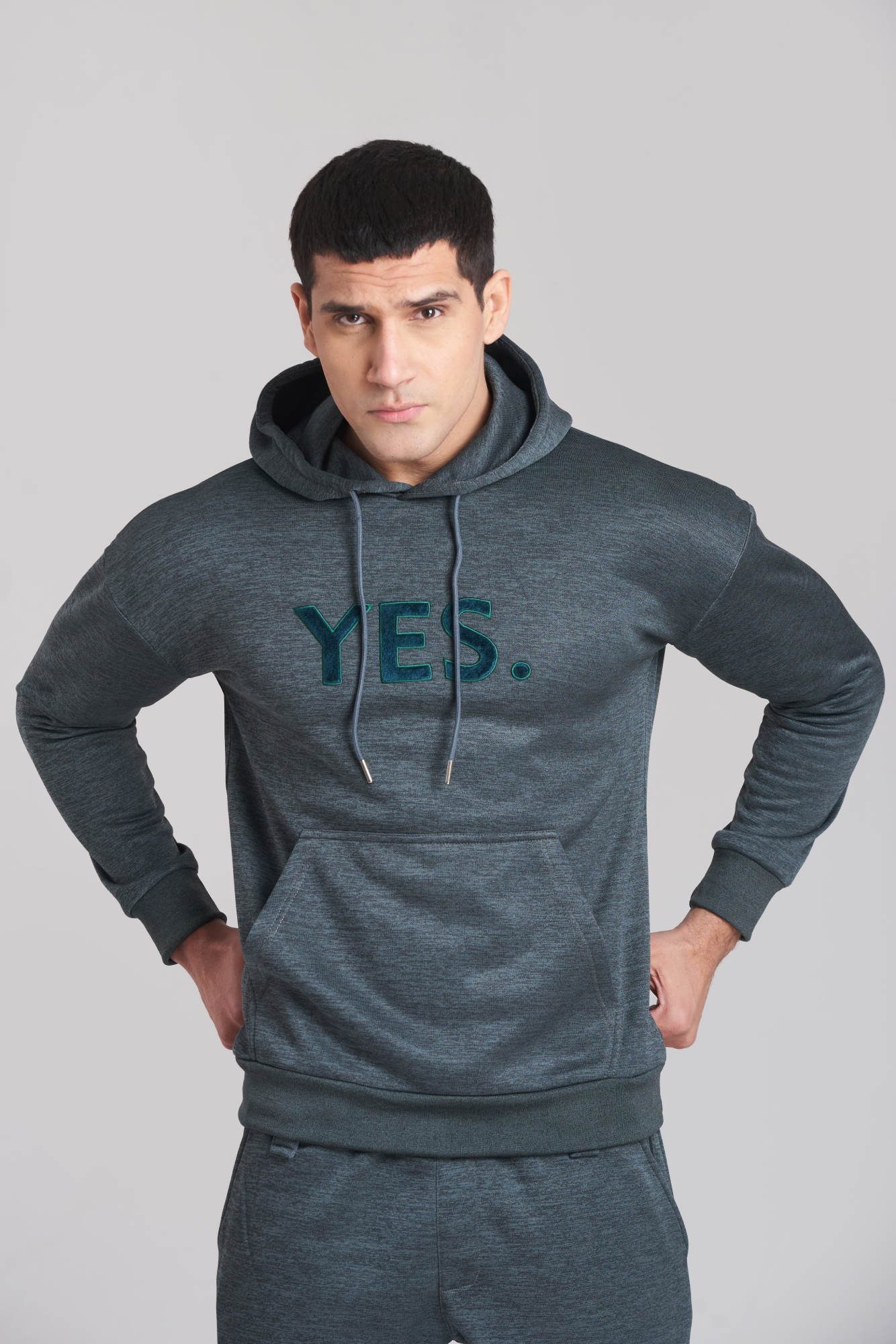 Braves-Vibes Charcoal Hoody Tracksuit - Men