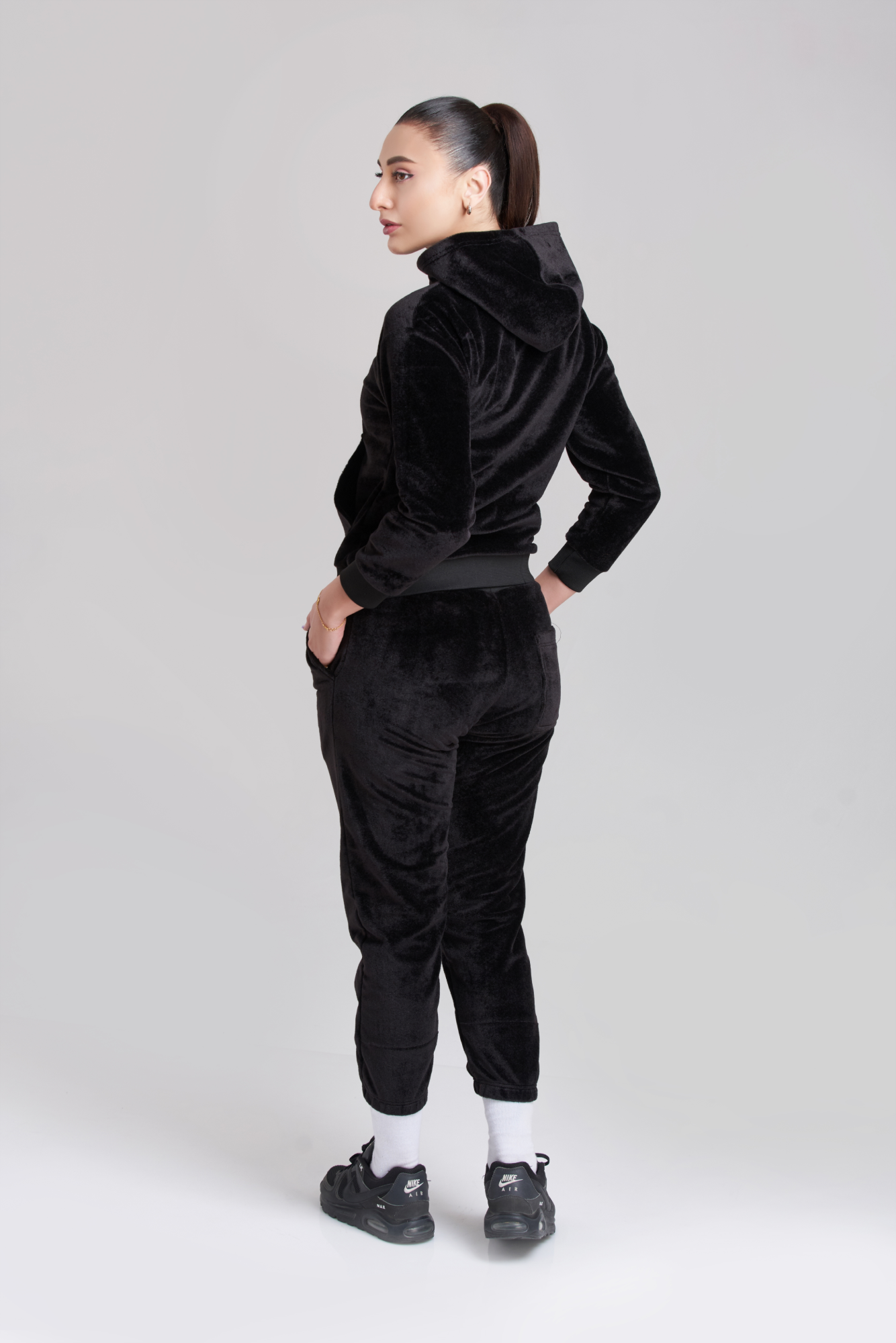 Rib Chief Velvet Hoody Tracksuit - Women