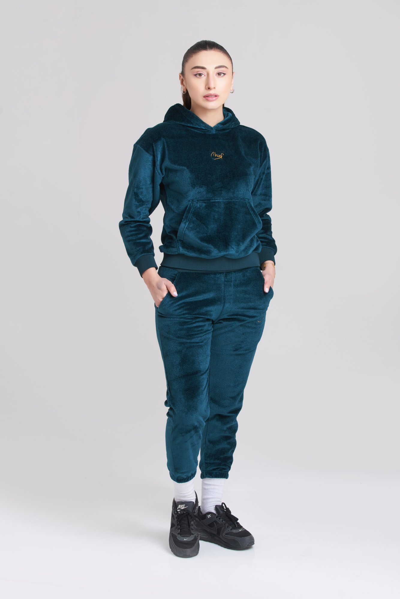 Rib Chief Velvet Hoody Tracksuit - Women