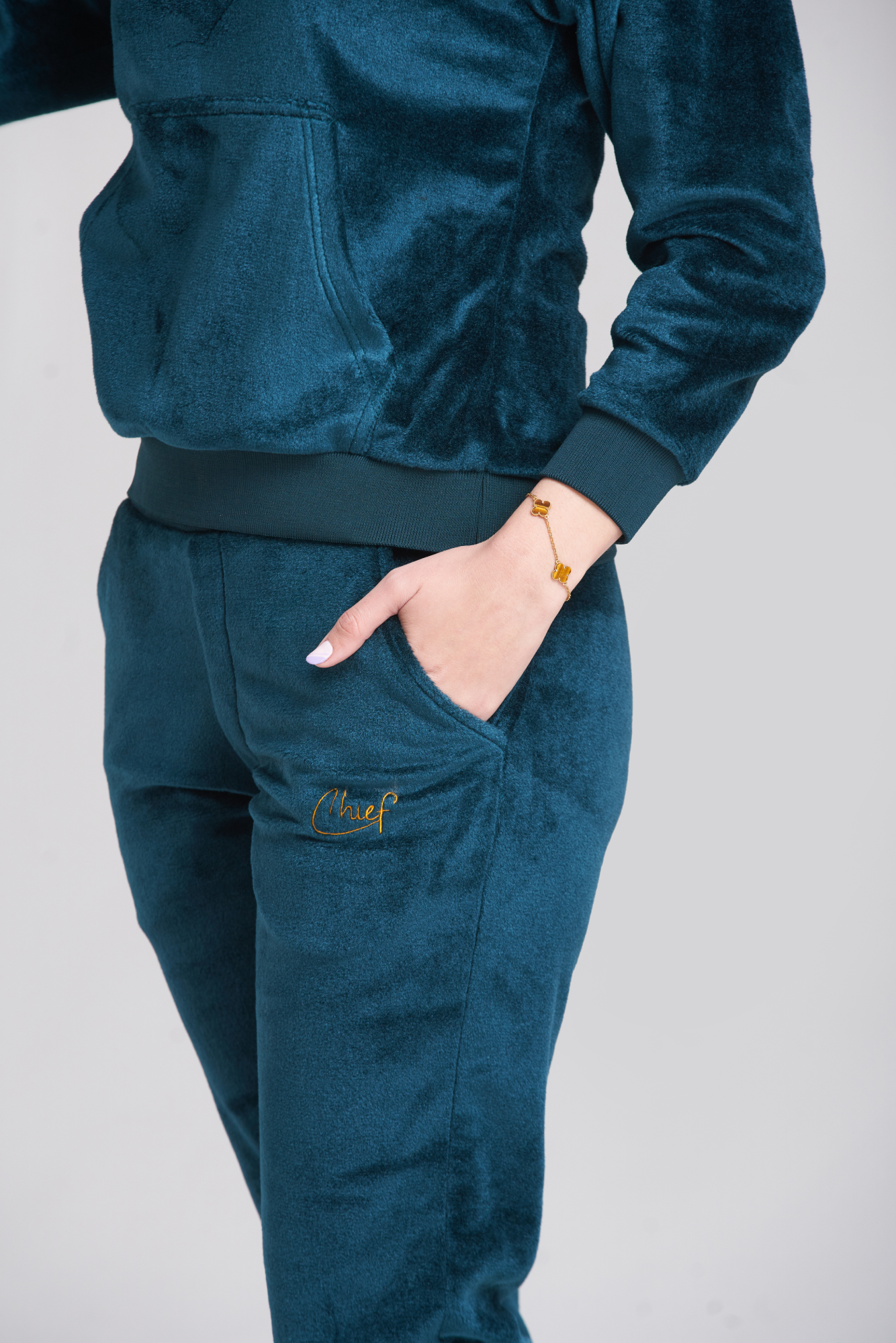 Rib Chief Velvet Hoody Tracksuit - Women