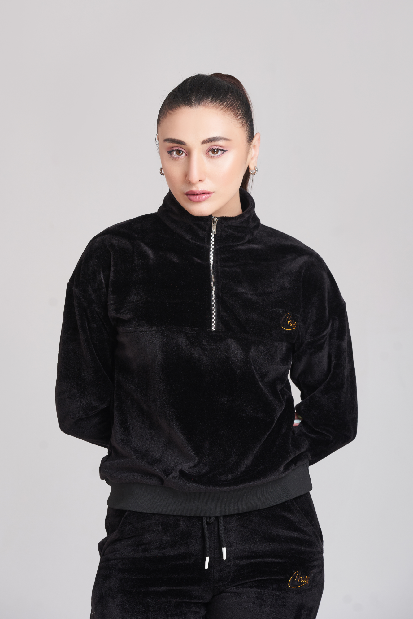Fila Velvet Zip Black Tracksuit - Women
