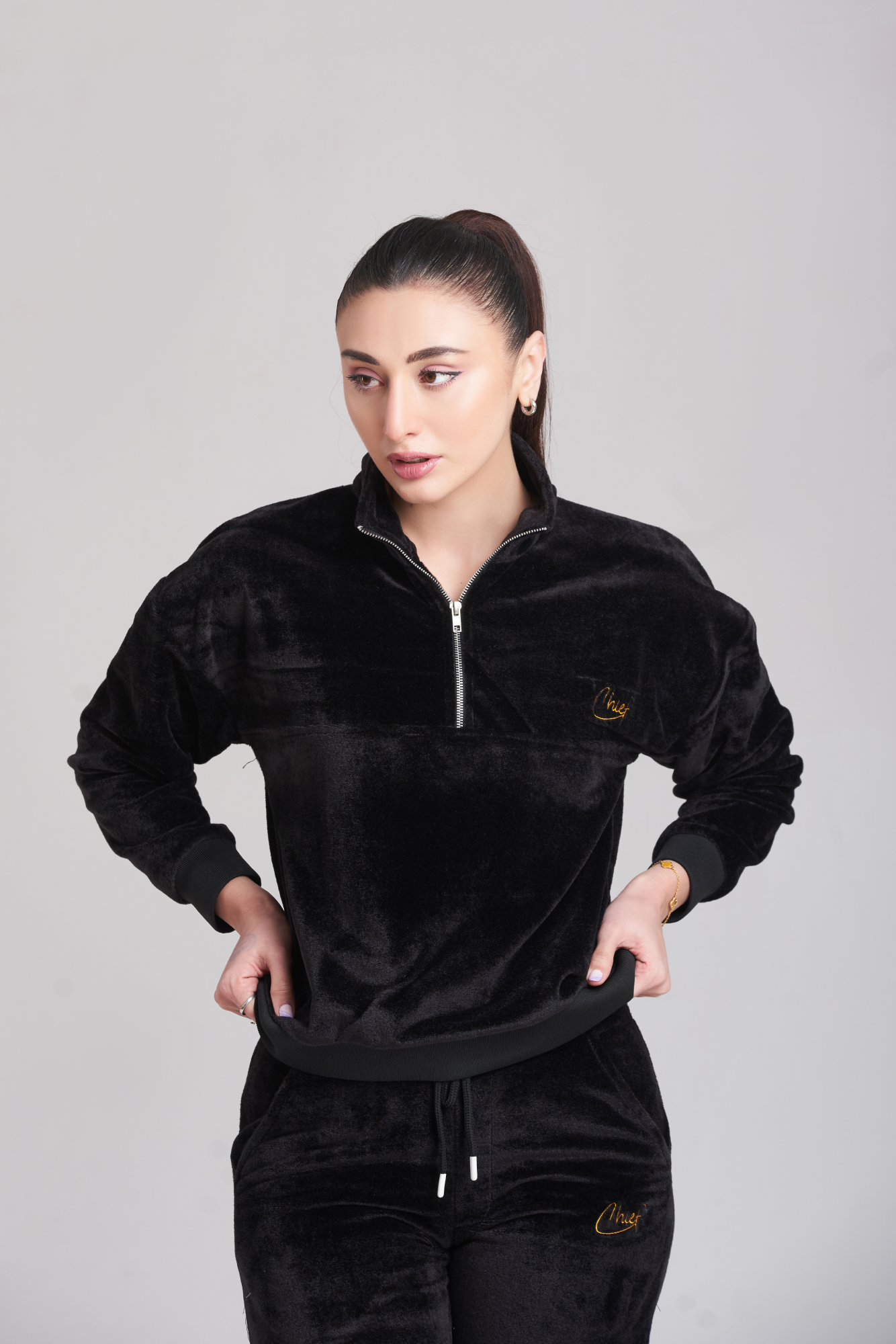 Fila Velvet Zip Black Tracksuit - Women