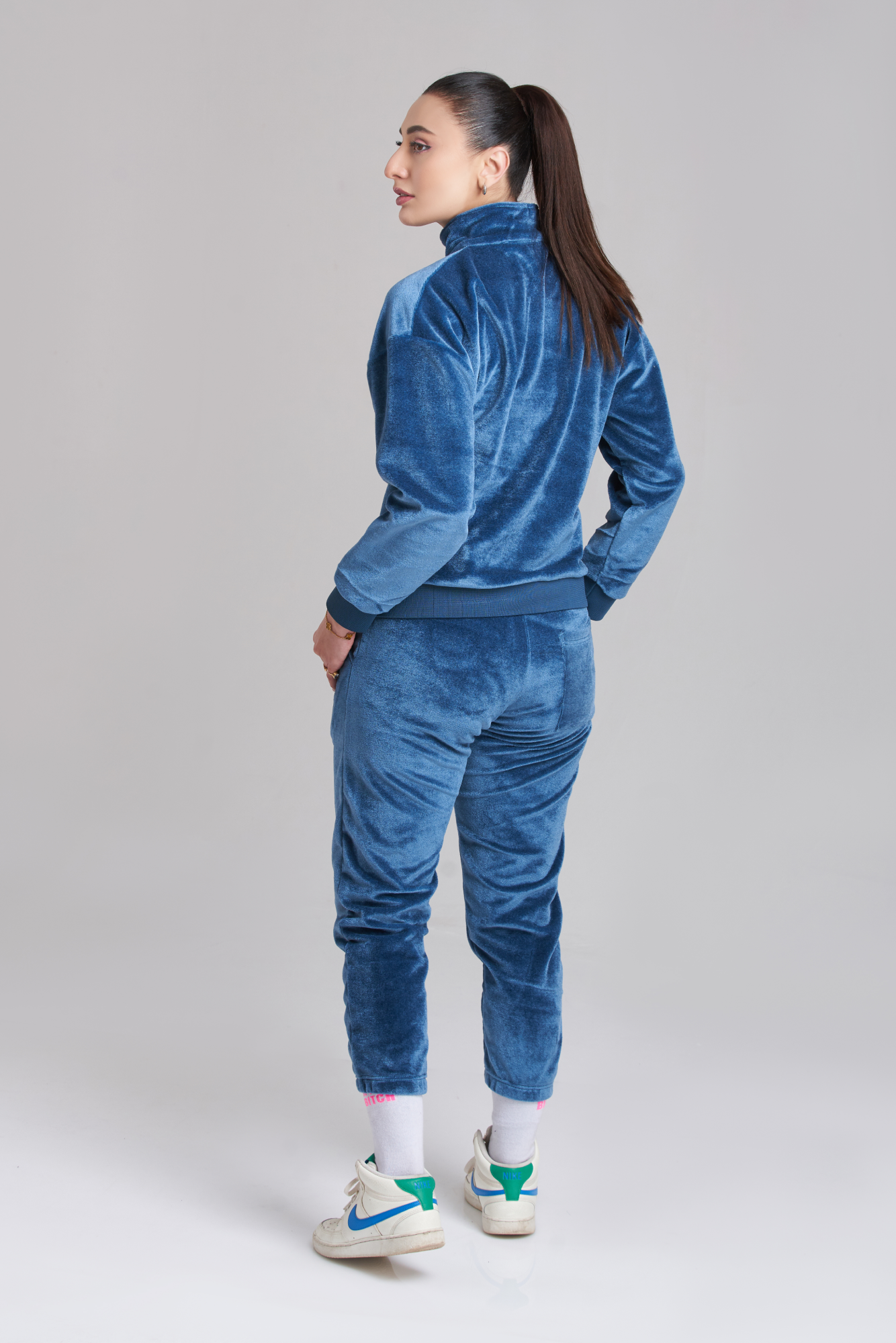 Fila Velvet Zip Blue Tracksuit - Women