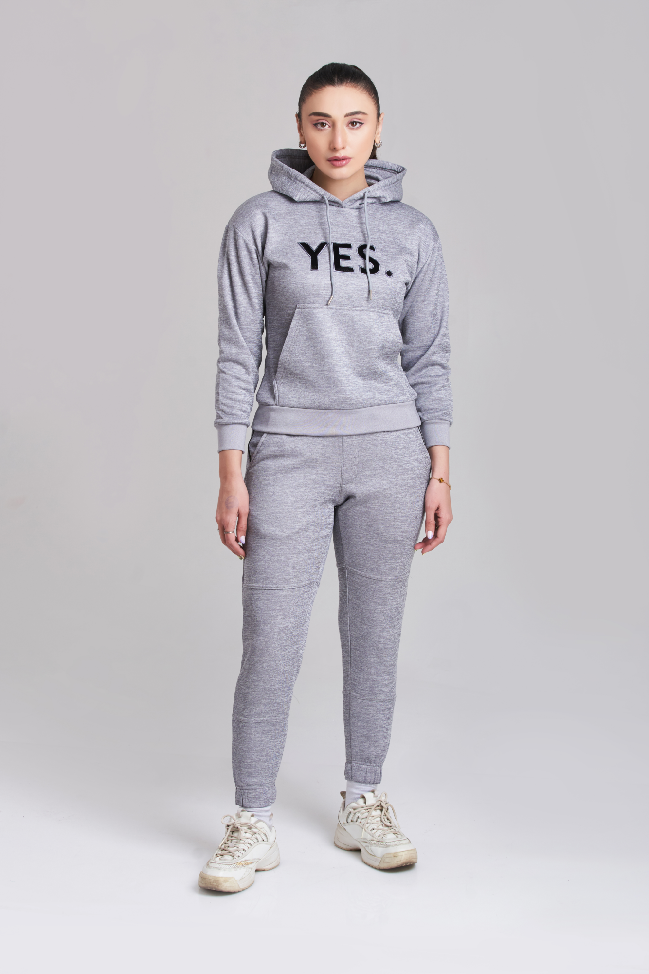 Braves Vibes Gray Hoody Tracksuit Women