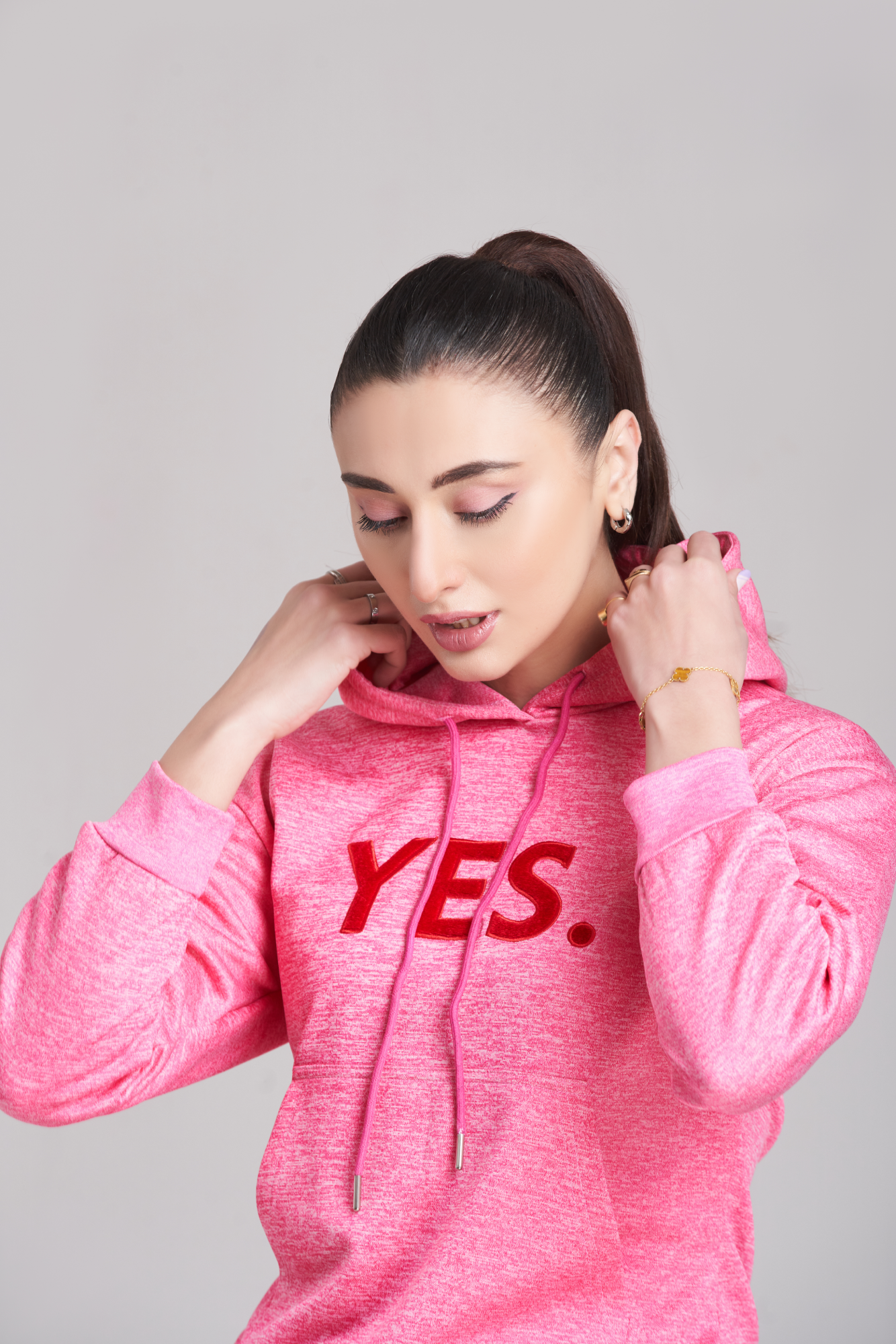 Braves-Vibes Pink Hoody Tracksuit - Women
