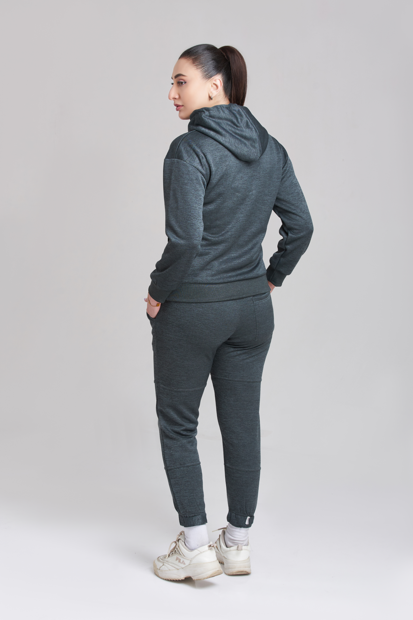 Braves-Vibes Charcoal Hoody Tracksuit - Women