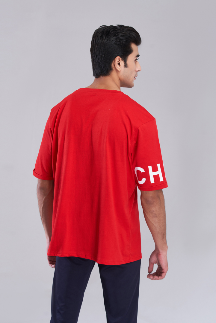 Red Vista Heritage Oversized T-Shirt